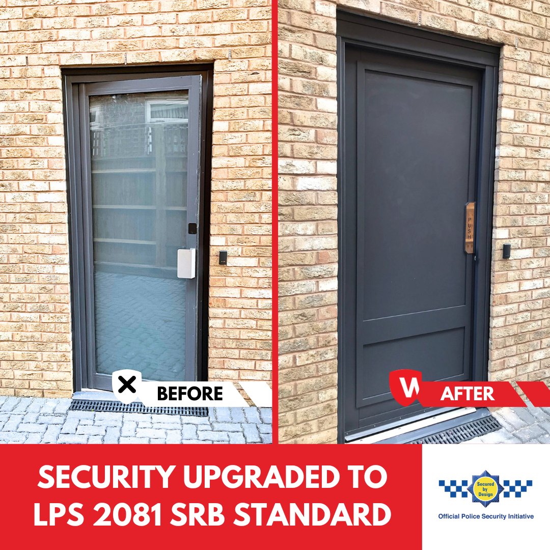 🔒 Security Upgrade Completed – LPS 2081 SRB Certified
This communal entrance has now been upgraded to a high-security Warrior Doors system, certified to #LPS 2081 SRB for protection against stealth attacks. 
<a href="/securedbydesign/">Secured by Design</a> #securitydoors #communaldoor #steeldoors #bindoor