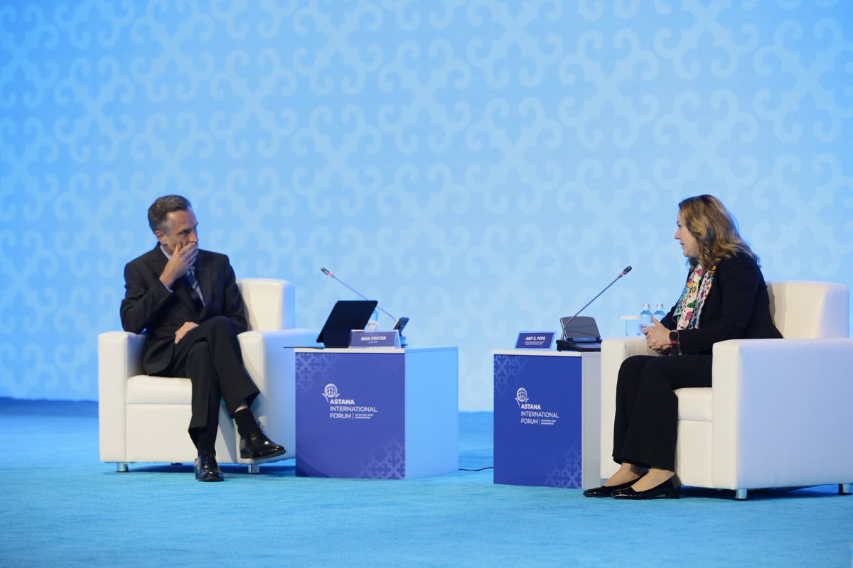 Amy Pope (@iomchief) on Twitter photo At IOM, we know that when migration is safe, regular and orderly, it helps people, communities, and nations thrive. Migration isn’t a crisis—it’s a solution.
Great talk with <a href="/MaxFosterCNN/">Max Foster</a> at <a href="/AstanaIntlForum/">Astana International Forum</a> on how getting migration right leads to growth, dignity, & opportunity. At IOM, we know that when migration is safe, regular and orderly, it helps people, communities, and nations thrive. Migration isn’t a crisis—it’s a solution.
Great talk with <a href="/MaxFosterCNN/">Max Foster</a> at <a href="/AstanaIntlForum/">Astana International Forum</a> on how getting migration right leads to growth, dignity, & opportunity.