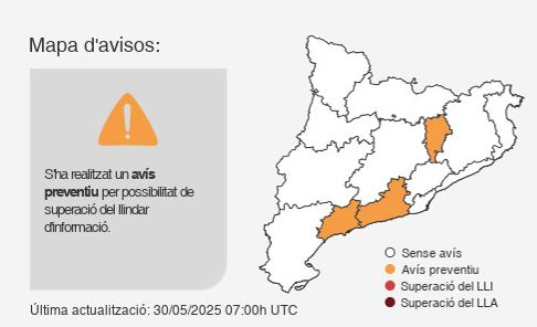 ⚠️Avís preventiu #ozoCAT

❗️ Transició Ecològica de la Generalitat comunica que avui, divendres 30 de maig, es preveu que els nivells d’ozó troposfèric siguin elevats, amb possibilitat de superar el llindar d’informació (&lt;180 µg/m3) a la Plana de Vic.

👉  mediambient.gencat.cat/ca/05_ambits_d…