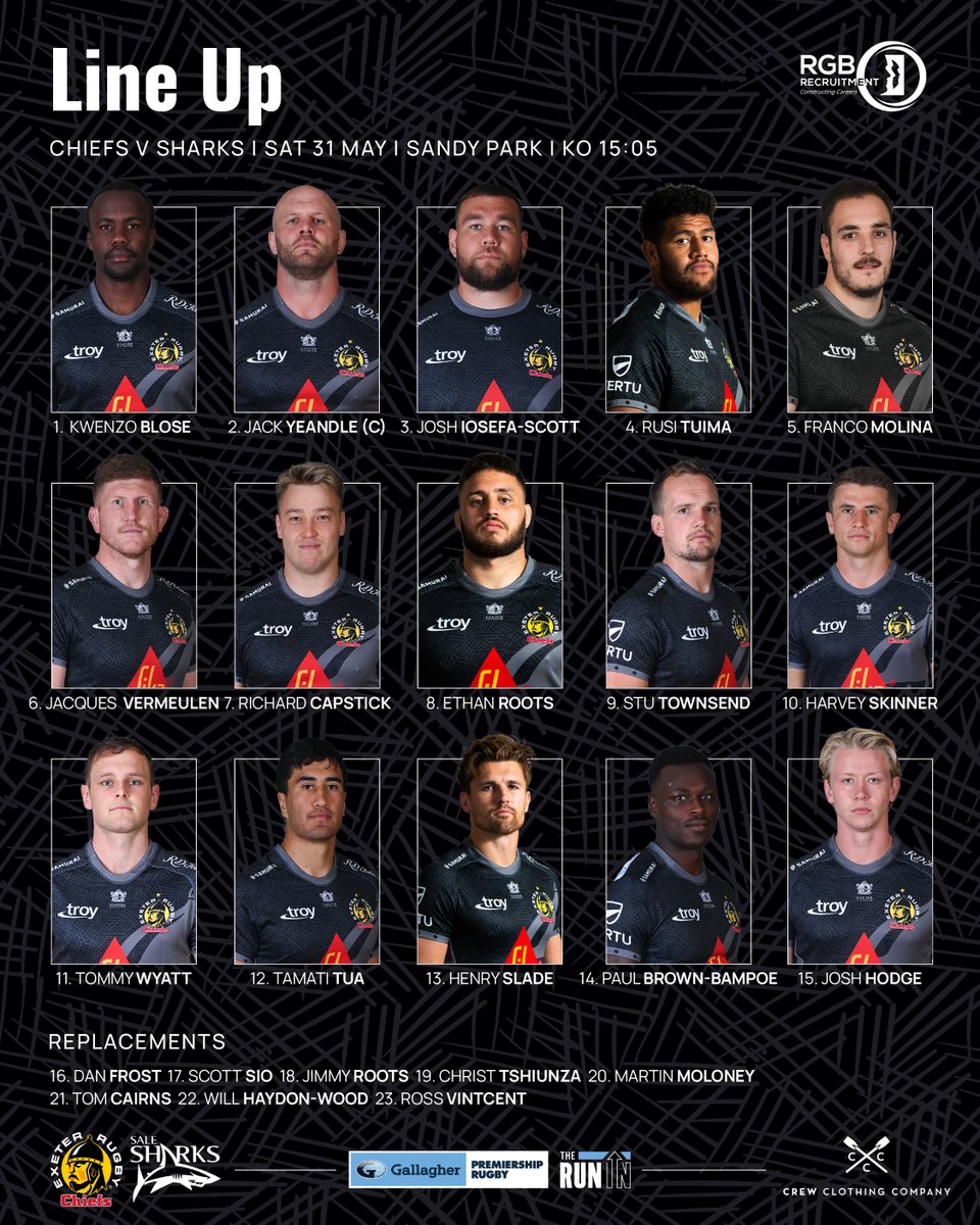 𝗧𝗘𝗔𝗠’𝗦 𝗨𝗣 💥

For one last time this season, here is your Chiefs 23!

💯 Skinner becomes our latest club centurion

🗞️: bit.ly/4dBof1S

#EXEvSAL | #JointheJourney | RGB Recruitment