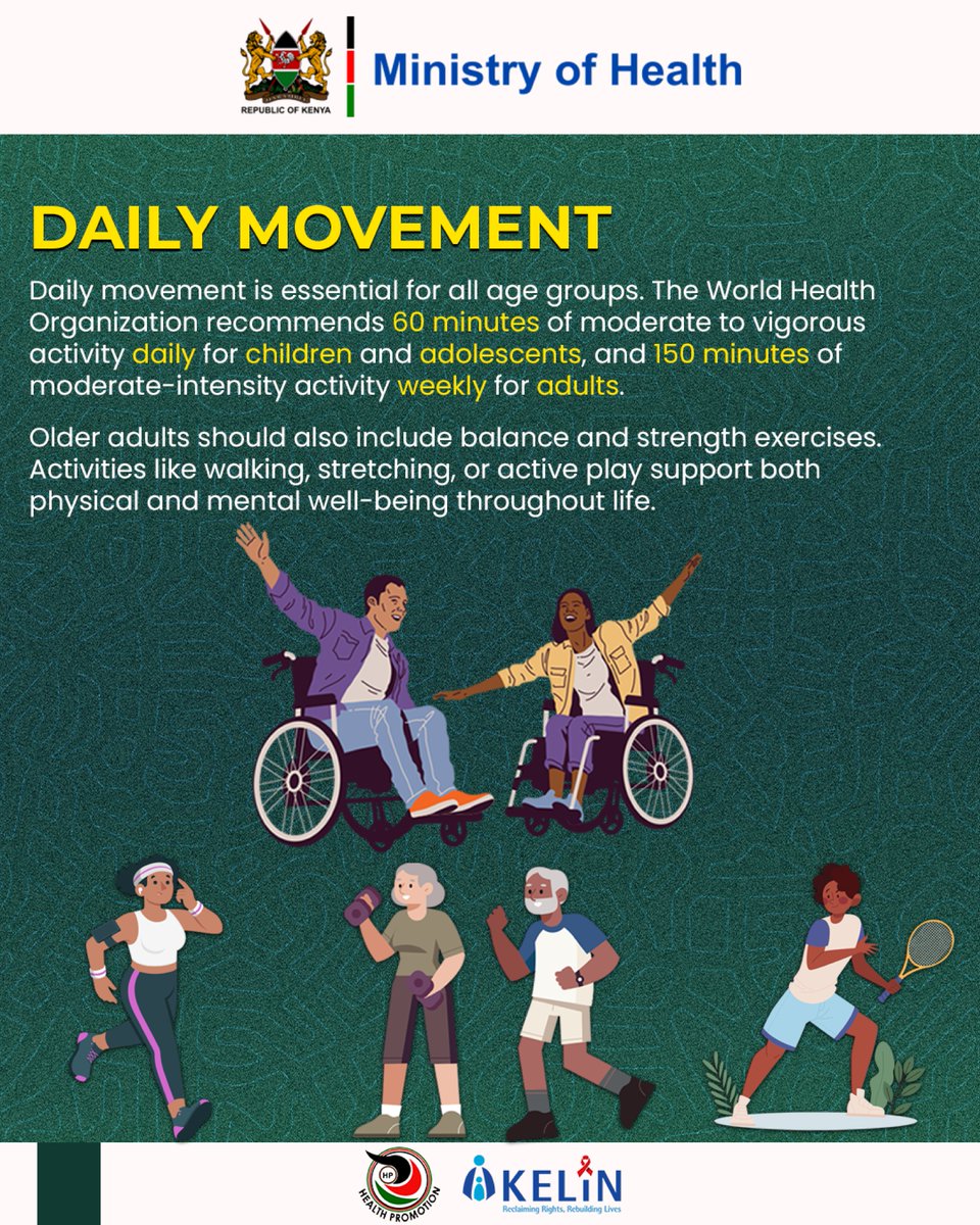 🚶‍♀️🏃‍♂️ Daily movement matters for everyone, at every age! From toddlers to seniors, staying active supports a healthier, happier life. 
📌 Did you know there are age-specific guidelines for physical activity?
What works for kids differs from teens, adults, and older adults.

Are