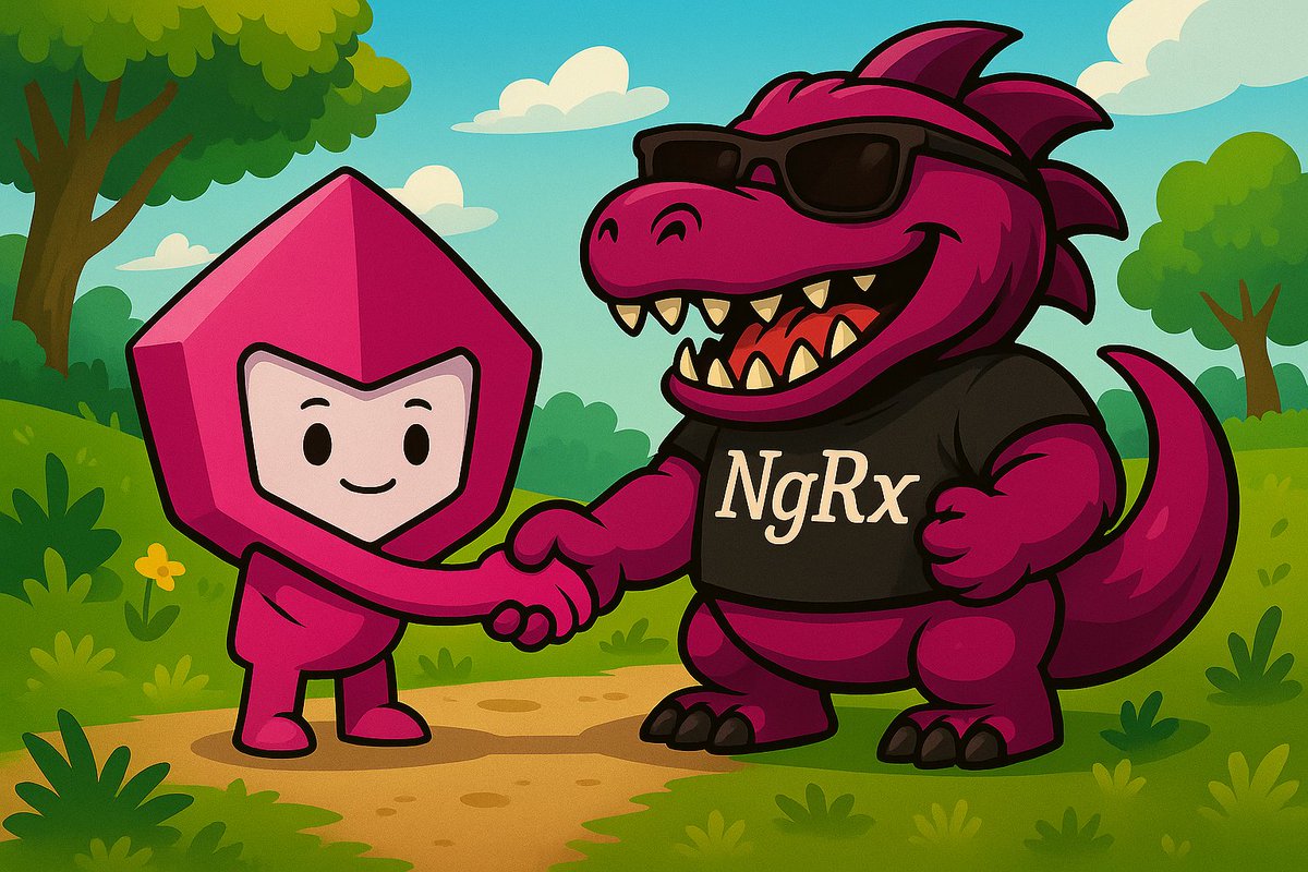 Meet Reactive Rex (NgRex to his friends). He speaks fluent TypeScript, shreds guitar solos, and considers <a href="/angular/">Angular</a> his BFF. His state management library of choice is <a href="/ngrx_io/">NgRx</a>. 🤖🎸