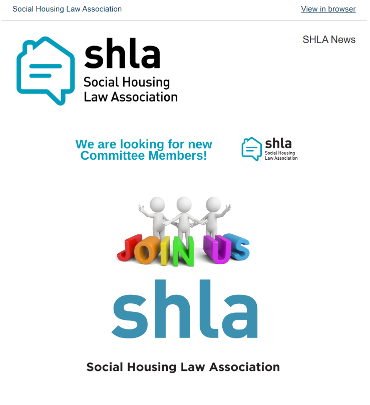 Join the SHLA Committee!

Passionate about social housing law? Help shape the future! We're recruiting new members to support legal professionals and social landlords.

Apply by 11 July 2025 here: shla.org.uk/call-for-shla-…