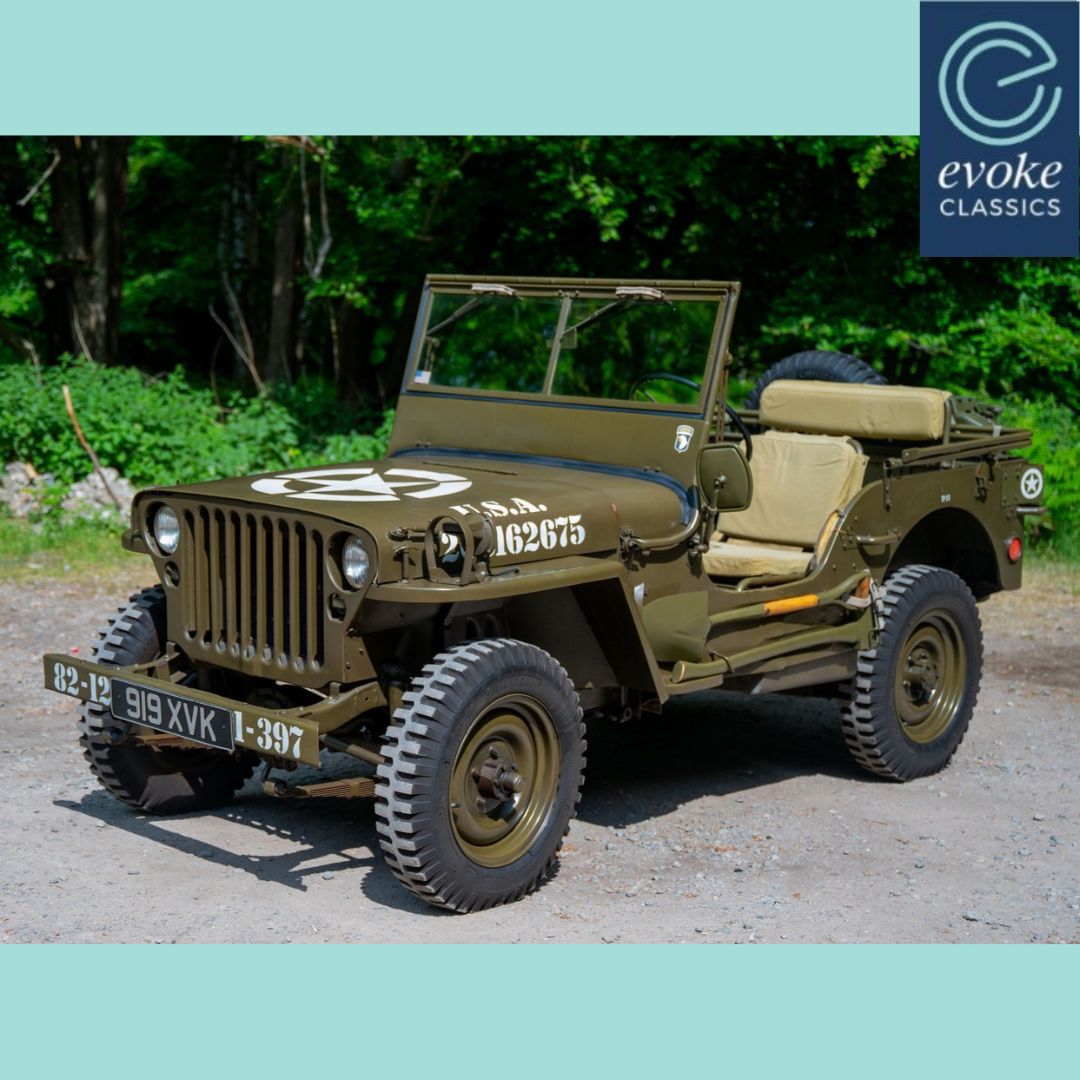 EvokeClassics's tweet photo. LIVE AT AUCTION
1962 Willys Hotchkiss M201 Jeep
https://t.co/TWt9TkApYc
• 2199cc four-cylinder petrol engine
• Four-wheel drive
• Olive Green
• White military graphics
• Tools mounted on the exterior
#WillysJeep #HotchkissJeep #M201 https://t.co/QJ3aznYuhz