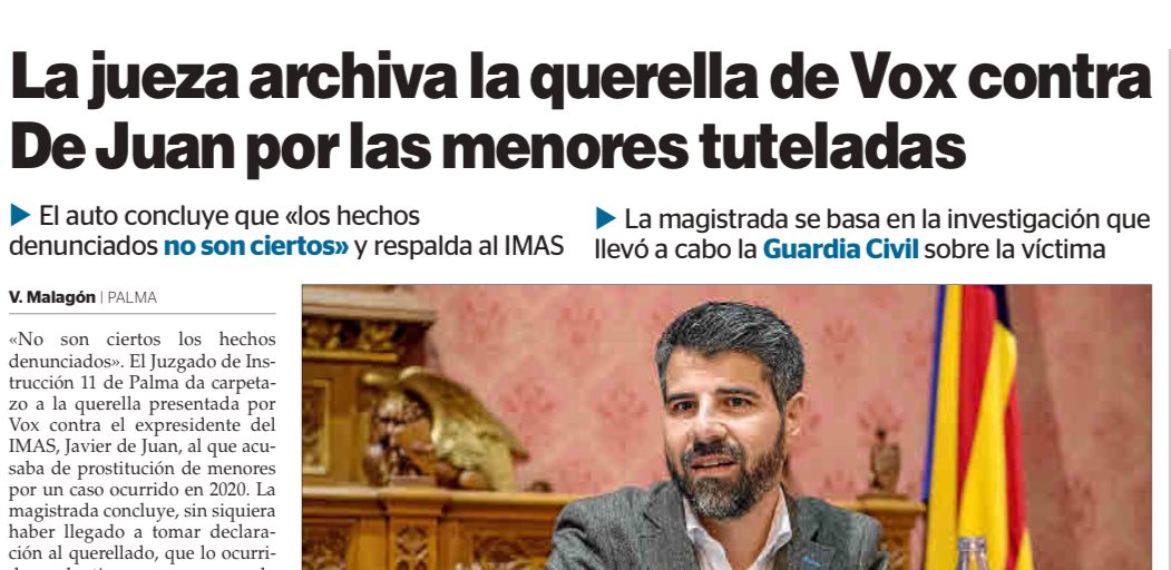 Amanda Fernandez Rubi (@amandaferu) on Twitter photo Per fi s’ha fet justícia.
Ànims a tots els treballadors de l’IMAS i a <a href="/jdejuanmartin/">Javier de Juan/❤️</a> per tot el que han patit aquests anys.
Així actuen els socis del PP per arreplegar vots: atacs personals, acusacions falses, calúmnies … Per fi s’ha fet justícia.
Ànims a tots els treballadors de l’IMAS i a <a href="/jdejuanmartin/">Javier de Juan/❤️</a> per tot el que han patit aquests anys.
Així actuen els socis del PP per arreplegar vots: atacs personals, acusacions falses, calúmnies …