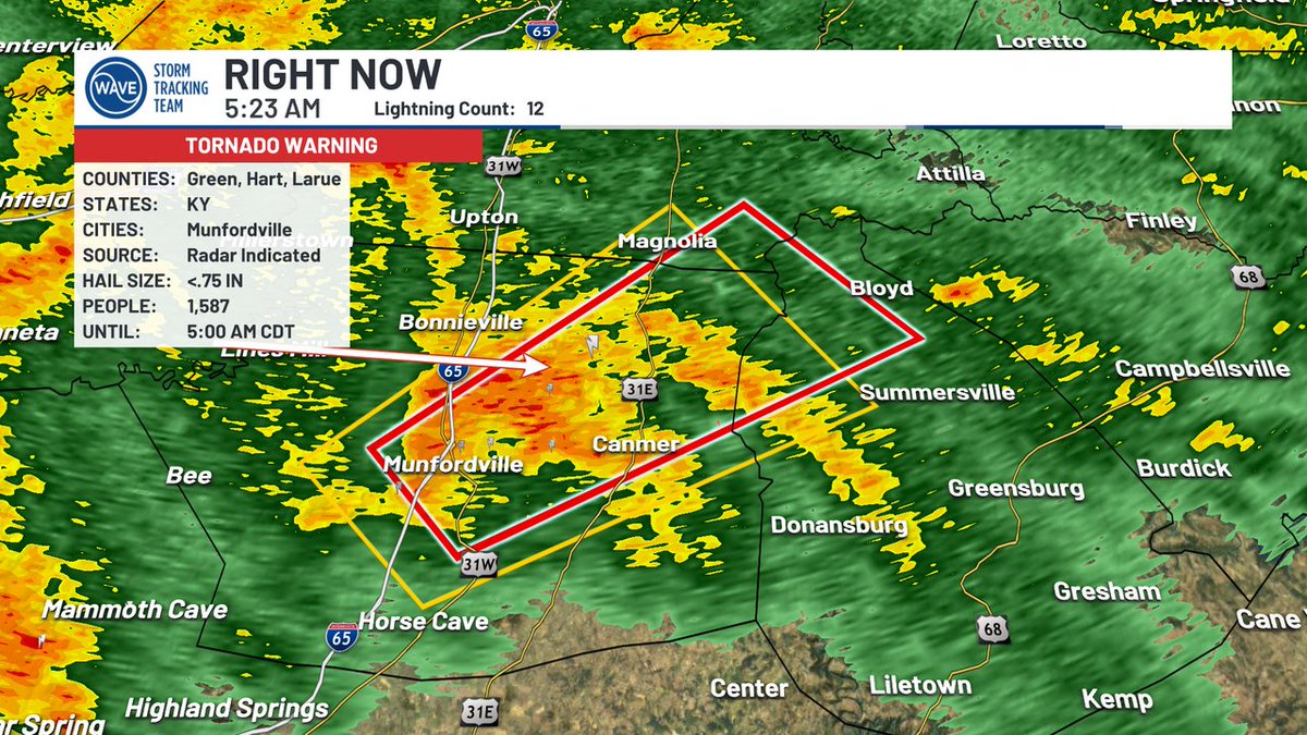 TORNADO WARNING for Hart, Green, Larue until 5/30 5:00AM CDT. Take cover immediately! #WAVEWeather app: onelink.to/7ysptn