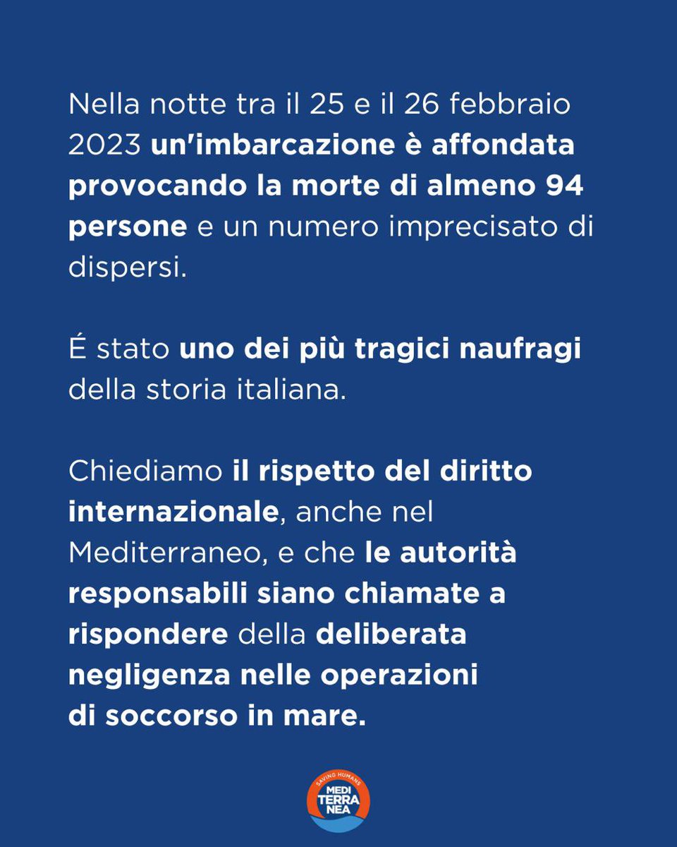 Siamo state riconosciute come “parte civile” ed entriamo formalmente nel processo penale sul naufragio di #Cutro. 

🔎 Leggi il comunicato completo: bit.ly/4kiICDF