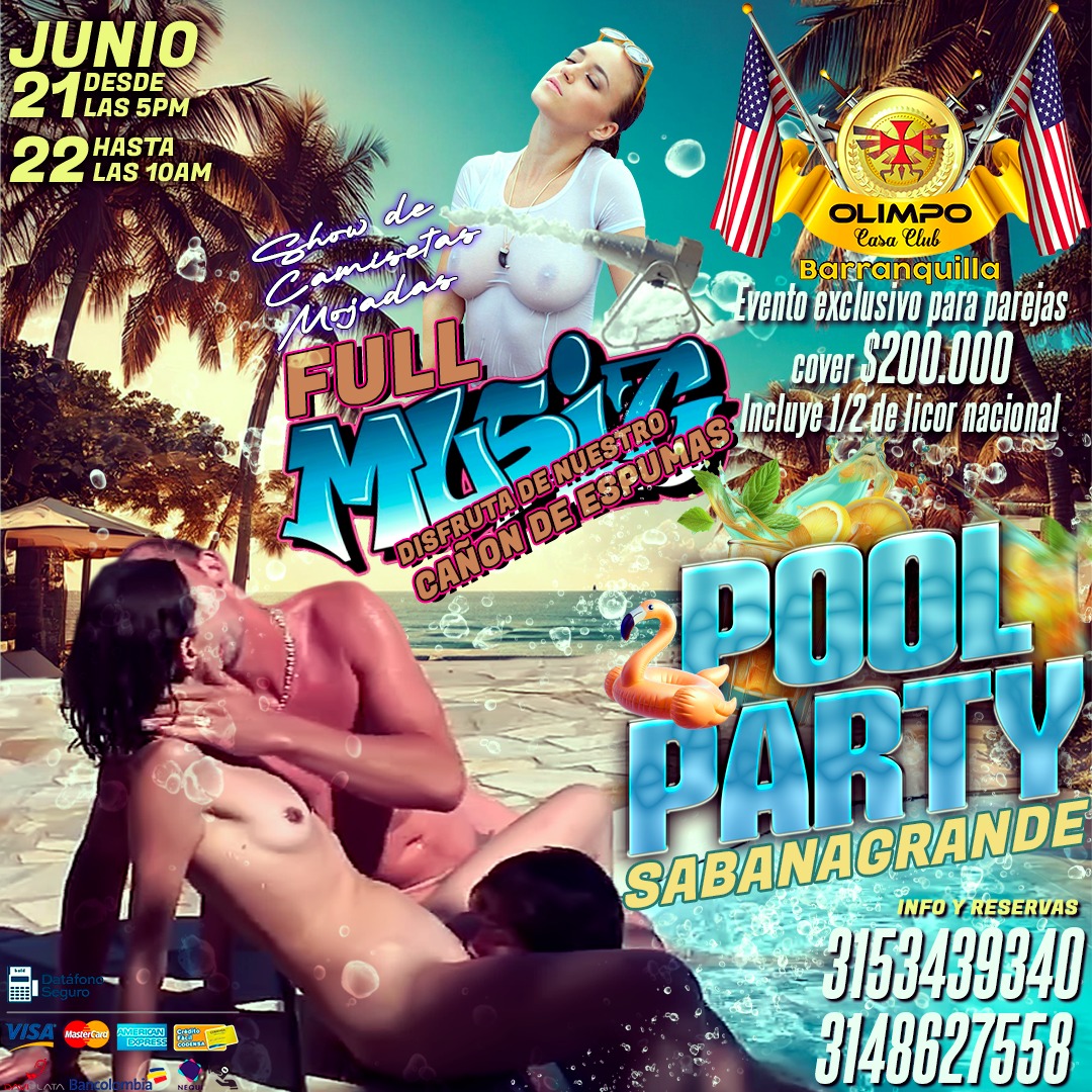 CLUB OLIMPO BARRANQUILLA t.me/Club_olimpo_Sw… 

INICIA LA NUESTRA  CONVOCATORIA A RUMBA #1POOL PARTY 2025 

SABADO   2⃣1⃣  
Cover ❌ Pareja 
 💲 2⃣0⃣0⃣0⃣0⃣0⃣
INCLUYE MEDIA DE LICOR NACIONAL
Más información 
3153439340 - 3148627558
Ingresa a Nuestra Web
casaclubopenmind.wcorp.com.co