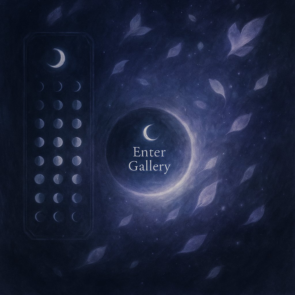 LUNAIRNFT's tweet photo. 🧿 Explore the unseen.
The Lunar Gallery reveals art shaped by moonlight and mood.
Each piece breathes. Some fade.
The cycle has begun...
🌐 https://t.co/NyI5WcUPt0
#NFTdrop #SolanaNFT #Web3Art #Lunareth https://t.co/Rm1p9WRpzz
