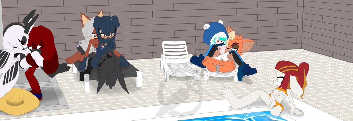 BIG SUMMER Swimsuit Special C/omm1ss1on for <a href="/RubenRayos/">🔞Ruben Rayos</a> of their oc and our ships by the pool having a group activity and some fun together 
(bonus nude alt)

If you have any question or want a c/omm1ss1on( normal art or comics), you can send me a dm here or in my discord!