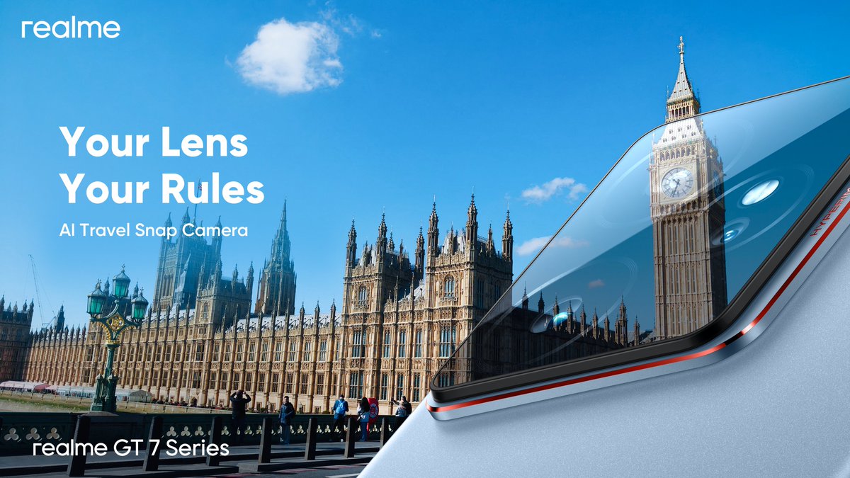 GT 7 comes with built-in travel filters that let you create your own travel masterpiece. 

#realmeGT7Series
#AITravelSnapCamera
#2025FlagshipKiller