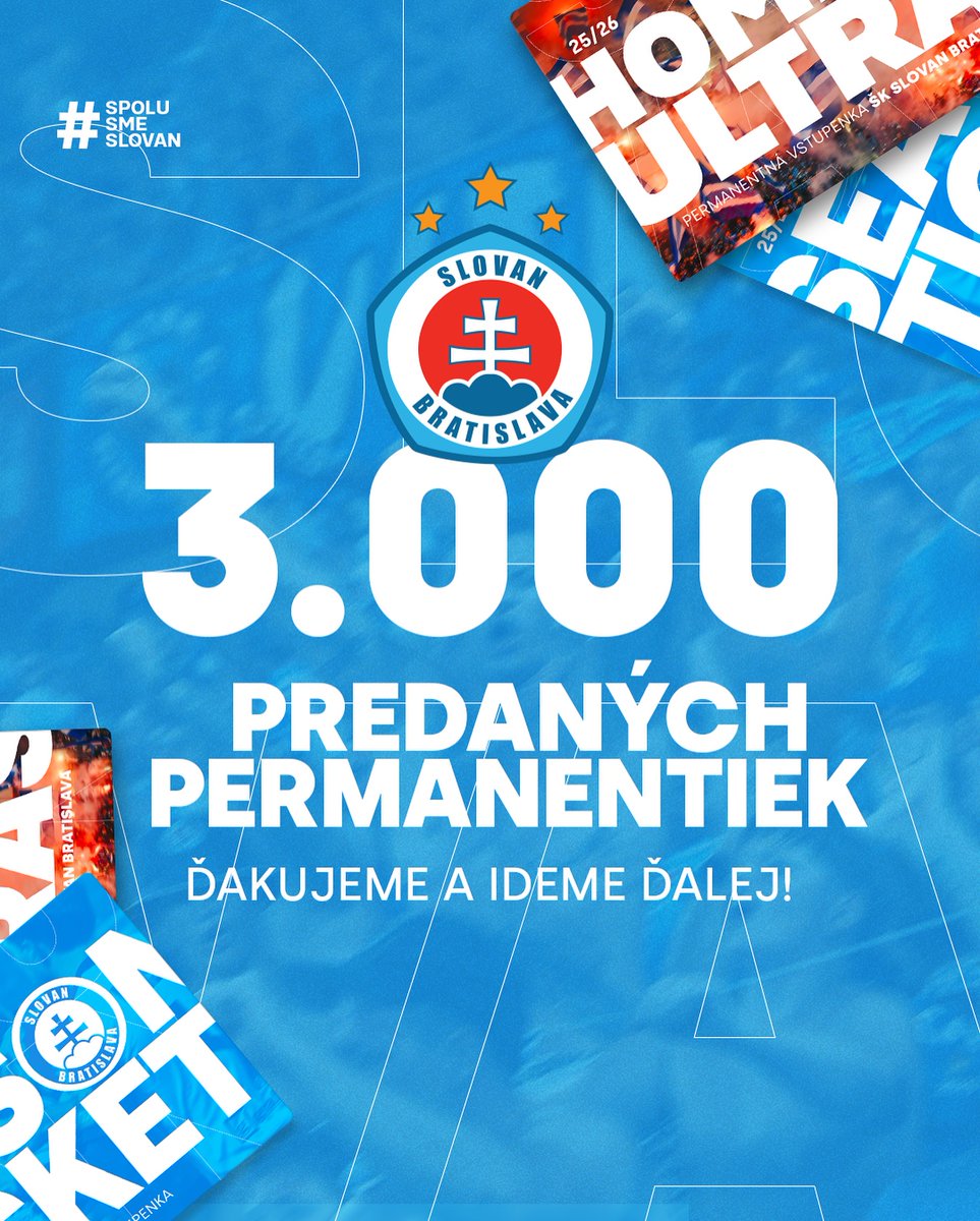 Už za prvé dva týždne si 3 000 fanúšikov obnovilo svoju permanentku! 💙

 Zaisti si včas to najlepšie miesto na Tehelnom poli a buď pri všetkých veľkých momentoch novej sezóny priamo na štadióne.
