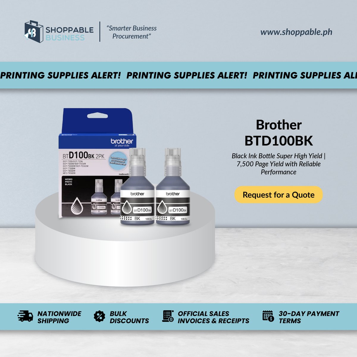 shoppablebiz's tweet image. 🖨️ Printing Supplies Alert!

Never run out of printers, inks, toners, or paper again.
💼 Trusted brands, all in one place.
🛒 Stock up now at Shoppable:
🔗 shoppable.ph

#OfficeSupplies #PrintingEssentials #ShoppableBusiness #ProcureSmarter