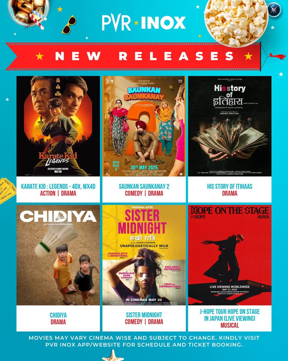 CinemaRareIN's tweet photo. In cinemas today (30/5)..

#SisterMidnight (Hindi)
#DilliDark (Hindi)
#Chidiya (Hindi)
#Tomchi (Hindi)
#AgarMagarKintuLekinParantu (Hindi)
#Vellapanti (Hindi)
#Bombay (Hindi, in Marathi as #Mawaali)
#HisStoryOfItihas (Hindi)
#LoveKaruYaaaShaadi (Hindi)
#ThugsOfGoa (Hindi) https://t.co/0i6s0KTltR