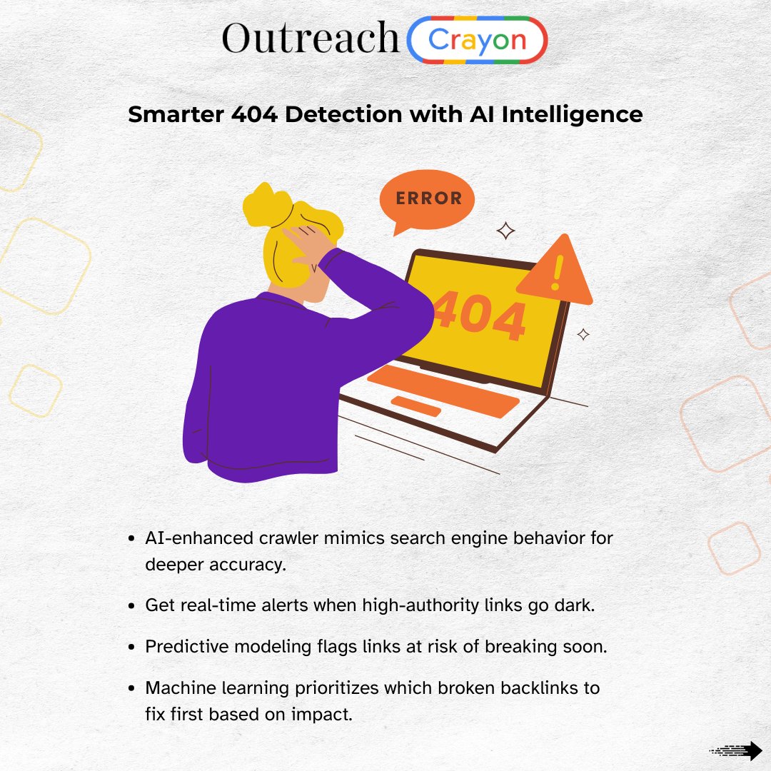 Crayon_plus's tweet photo. 404 errors hurting your SEO?
Reclaim lost authority with Outreach Crayon’s AI-powered 404 Backlink Checker!
🔗 Detect broken links
🔍 Fix with smart AI
🚀 Boost SEO authority
Start your free scan today!
#SEO #DigitalMarketing #BacklinkChecker #OutreachCrayon https://t.co/9BNyFgrvC0