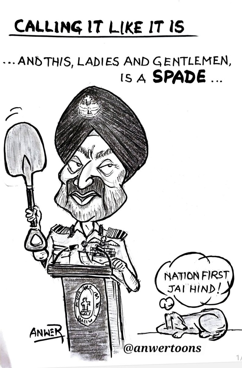 My dedication to the Air Chief who has consistently been very forthright and unambiguous about matters pertaining to the Armed Forces! Respect 🫡💐
.
.
.
.
#anwertoons #indianarmedforces #chiefoftheairstaffiaf #NationFirst