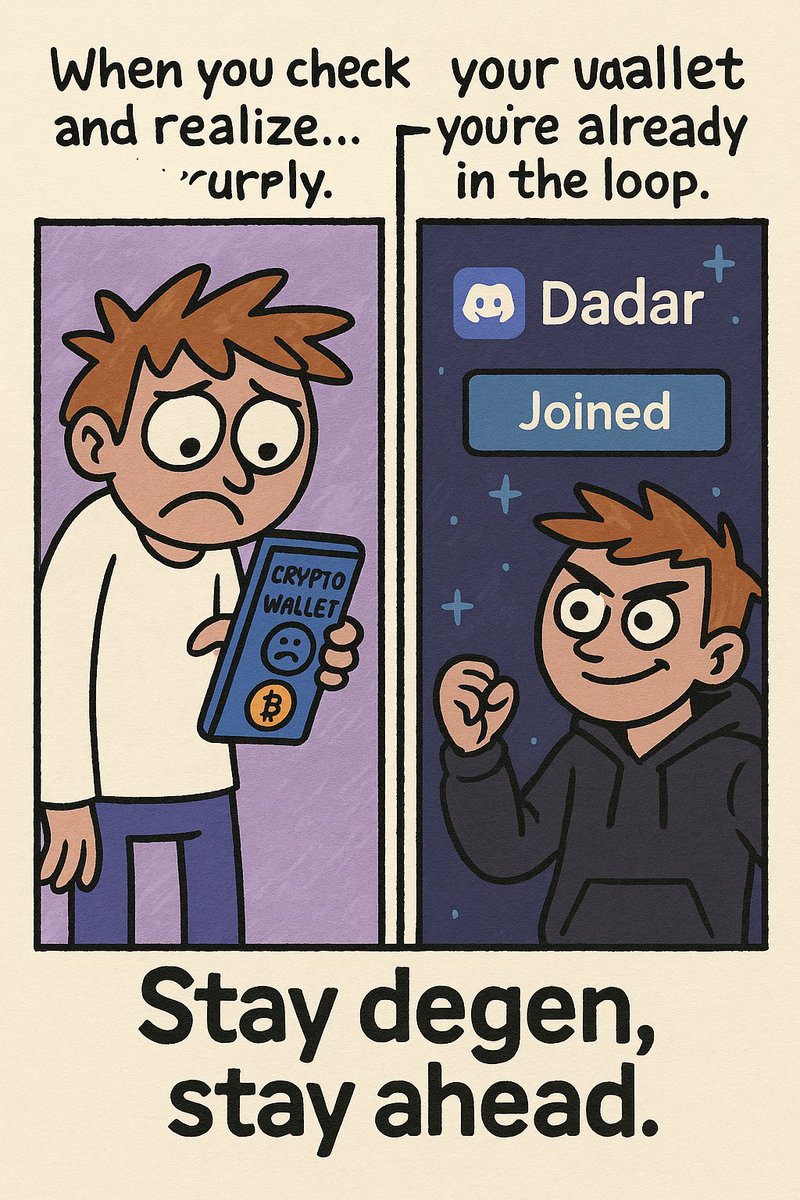 Thats way you should join our Eggcellent Gang!
linktr.ee/dadarpay
#MemeCore #DeFiChoice #FutureIsHere #CryptoMarket #Bitcoin2025 #CryptoCommunity #Trending #HiddenGems #BlockchainInnovation #DEX