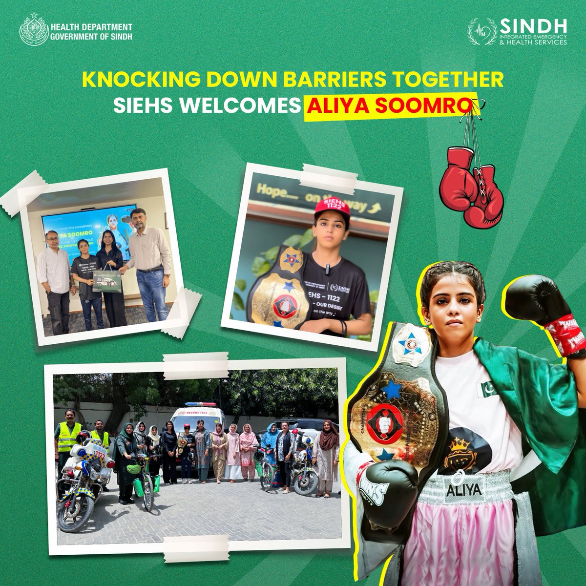 siehspk's tweet image. When fighters of life and health unite: SIEHS hosts emerging star Aliya Soomro. 🥊🚑 

#StrengthAndService #SIEHSImpact #AliyaSoomro