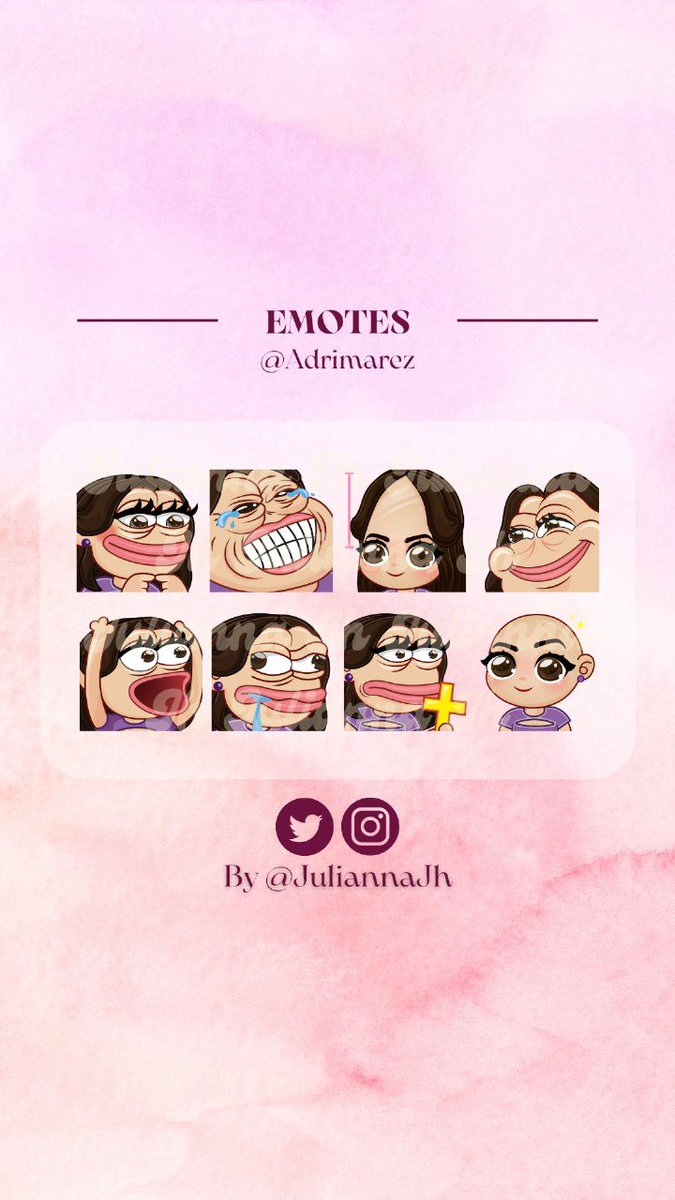 Juliannajh_'s tweet photo. 💜 Emotes para @adrimarez
✨DM ABIERTO PARA COMISIONES ✨
#emotes #emotestwitch #stream #emblemas #twitch #artist #kick https://t.co/YlvL52TU4U