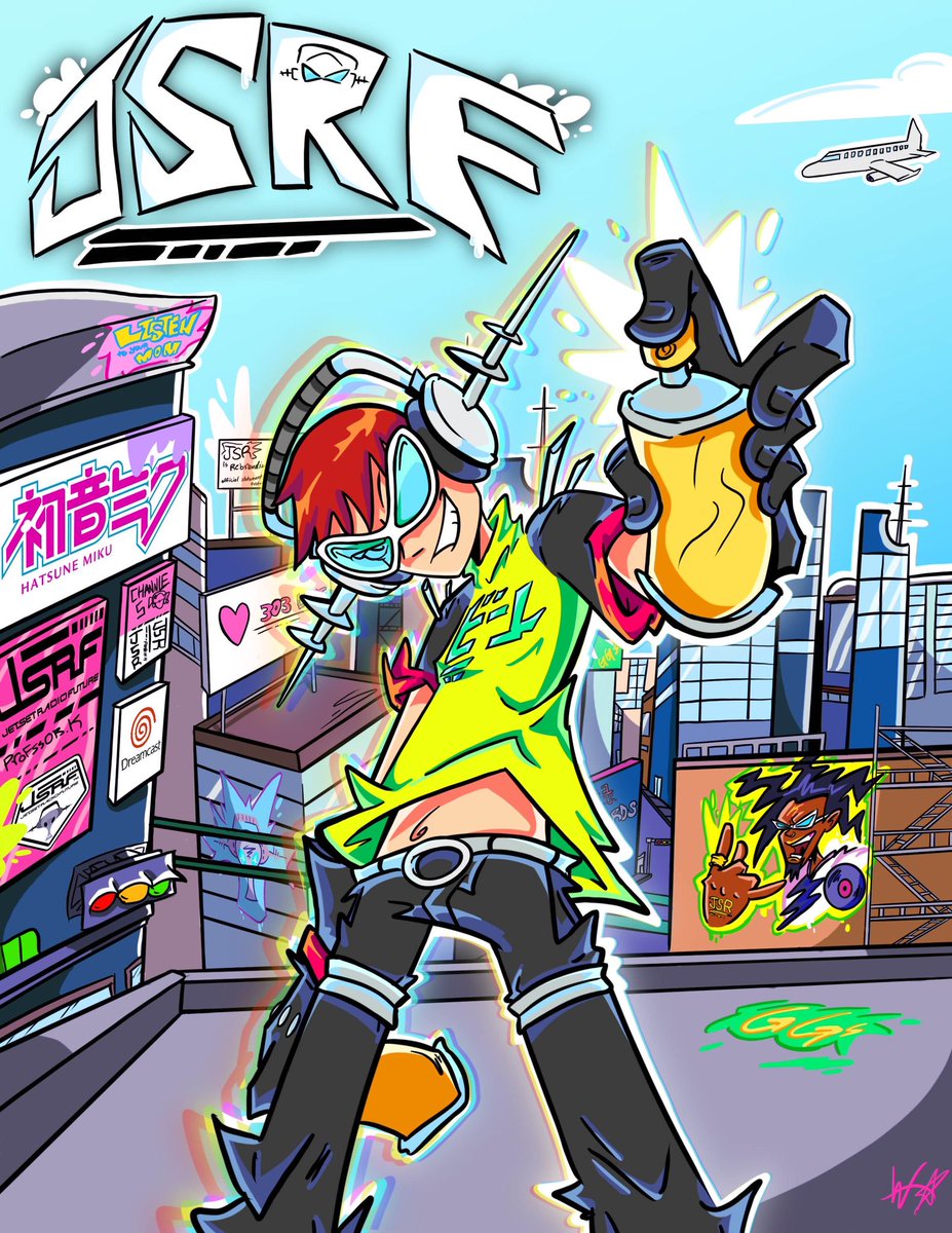 Beat. #jetsetradio #JSR 

Background inspired by JSRH, I suck at backgrounds.