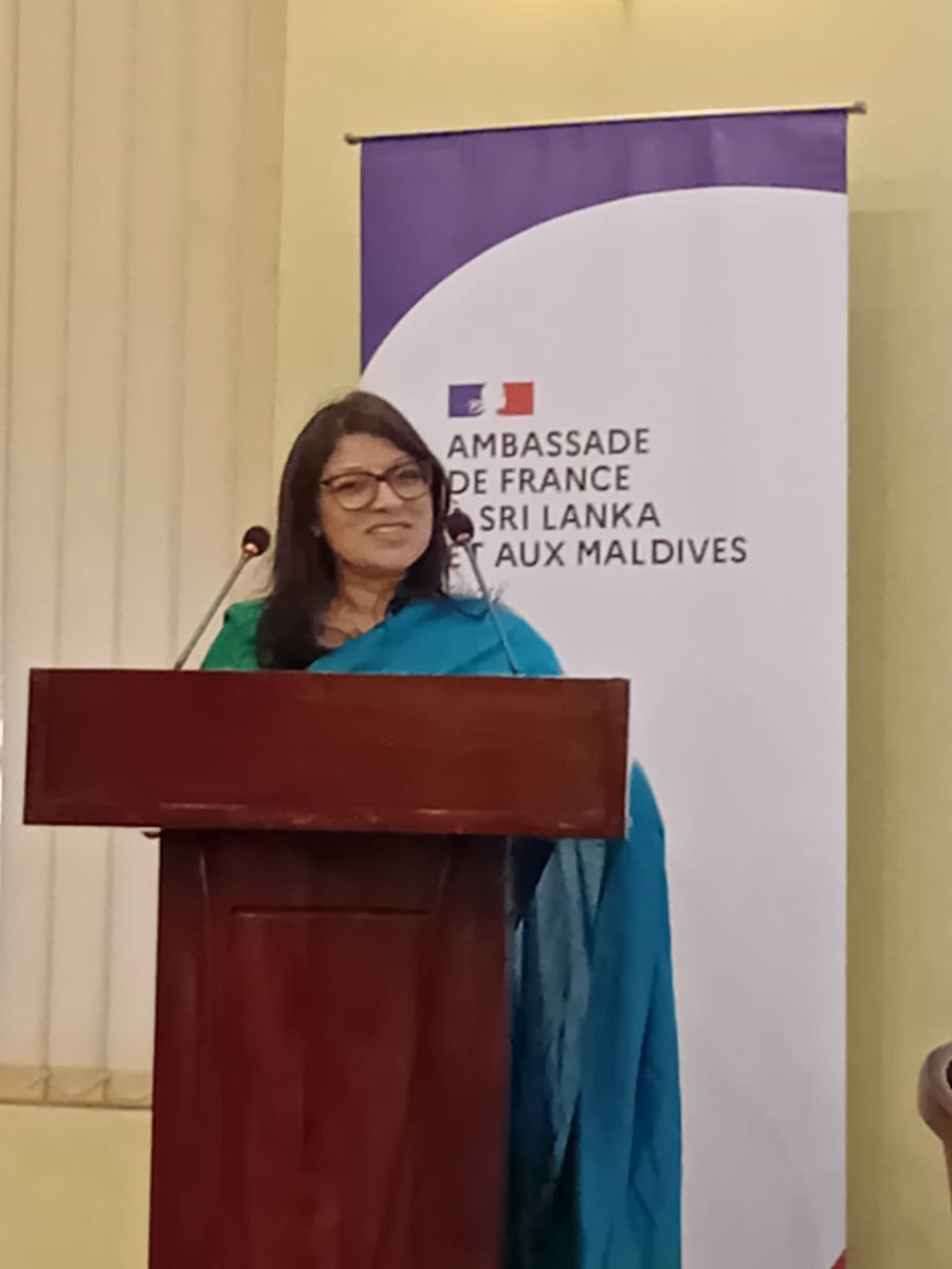 FranceinColombo's tweet photo. 🌊 #HappeningNow at @the_lki Ahead of the 3rd UN Ocean Conference (#UNOC3), the 🇫🇷 Embassy is organizing a high-level public panel on 🇱🇰’s strategic role in the Indian Ocean and its engagement in ocean governance.

@MFA_SriLanka 
@AmbBrunetDCROI https://t.co/cUcIcWluRB