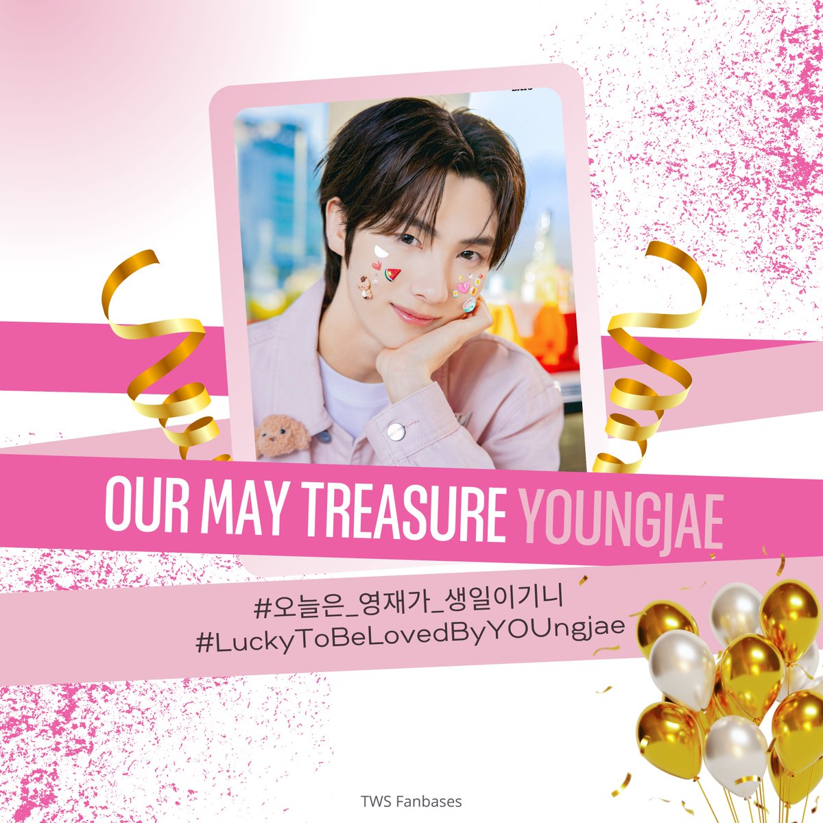 TWS_WithcrewINA's tweet photo. 🪩 [HASHTAG EVENT]

Happy Youngjae Day!!!
Wishing you all the best on your special day. May this year bring you even more success and happiness. 

• Untuk merayakan, gunakan hashtag berikut:
• Jangan lupa saling ↻ / ♡

OUR MAY TREASURE YOUNGJAE
#오늘은_영재가_생일이기니
#LuckyToBeLovedByYOUngjae