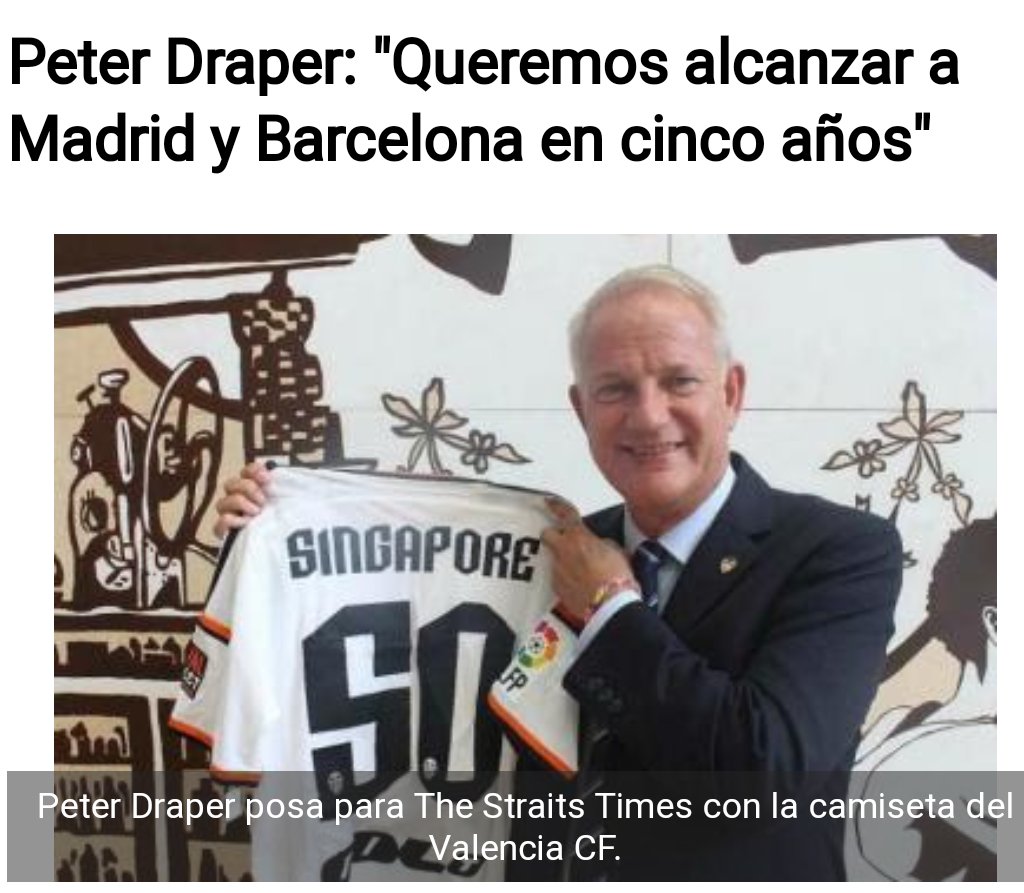 Medina_VCF's tweet image. Suerte para Ron Gourlay,pero anoche no pude evitar acordarme del gurú comercial Peter Draper,otro flamante fichaje británico de Meriton q iba a igualar la marca VCF a la de RM/FCB e iba a traer un patrocinador para la camiseta no por menos de 10M. Se fue por donde vino. Veremos