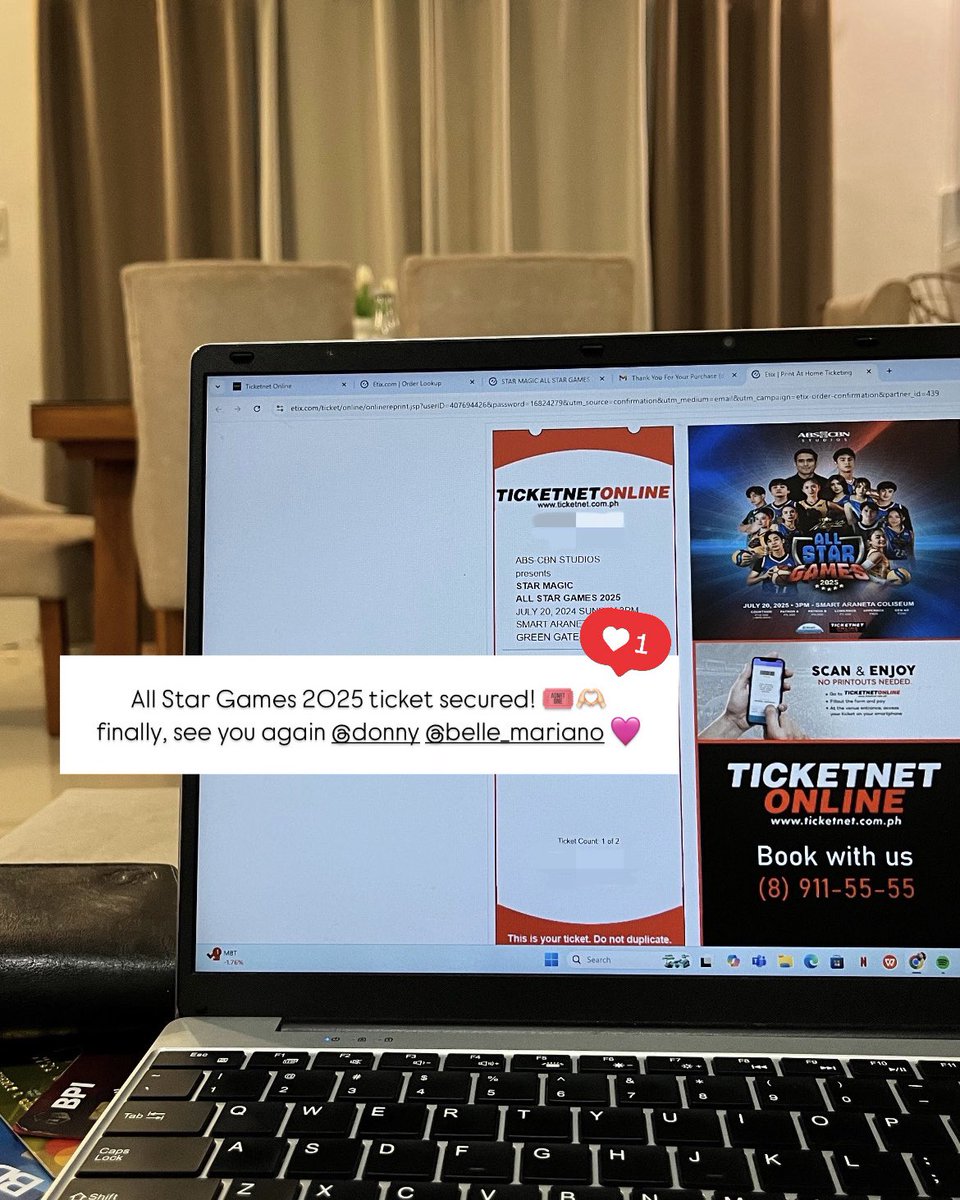 ticket secured 🎟️🫶🏻 can't wait to see you again <a href="/donnypangilinan/">Donny</a> <a href="/bellemariano02/">Belle Mariano</a> 🖤❤️