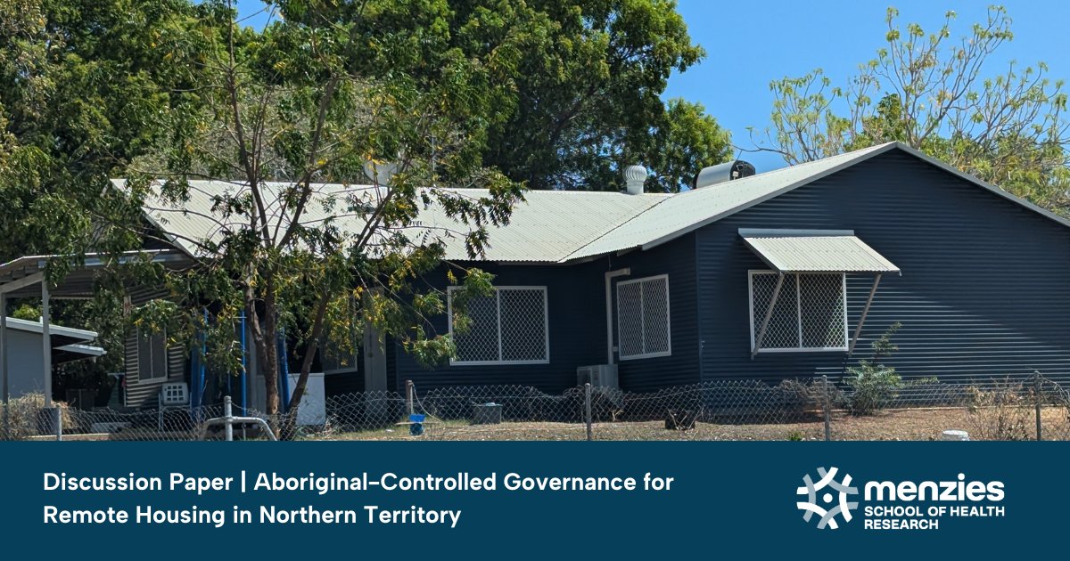 JUST PUBLISHED | A new Discussion Paper has been released focused on options to strengthen Aboriginal-controlled governance for the remote housing system in the Northern Territory. Read more: menzies.edu.au/page/Research/…