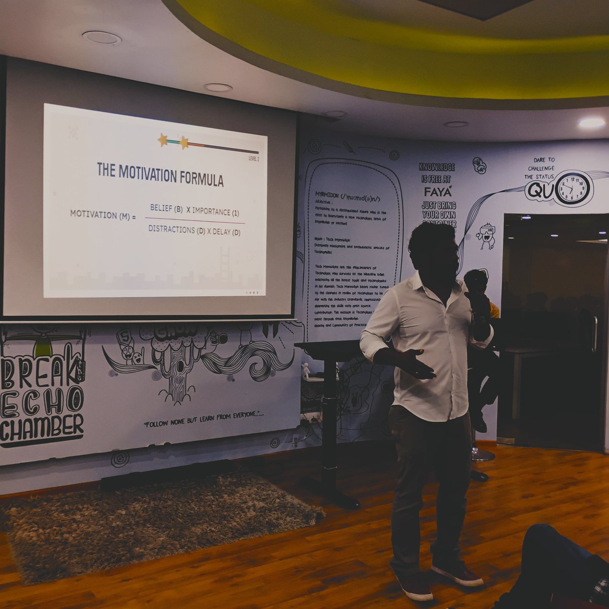 htmldecoder's tweet image. Attended a talk by @deepusnath at @FayaPort80 in @mytechnopark 🚀
🗣️: Demystifying #Gamification - Cracking Customer Engagement in a Distracted World
Got to learn about some cool insights on it and was able to meetup with @jikkujose 🤘
#FAYAPort80 FTW!
#Technopark #Trivandrum