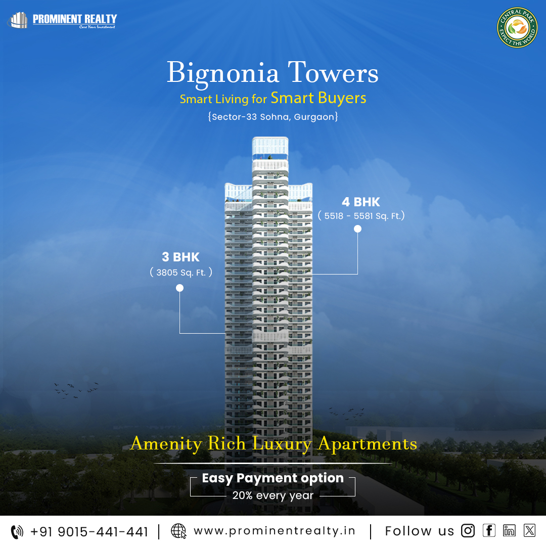 prominentrelty's tweet photo. Central Park Bignonia Towers - Gurgaon’s Finest Address Awaits You.

📞 Book your luxury residence today!
Call Now: +91 9015 441 441
Visit Here: https://t.co/Ed6weQHWNr

#CentralParkBignonia #LuxuryLiving #GurgaonRealEstate #CentralParkLiving #Sector33Gurgaon #ProminentRealty https://t.co/vBBLd0bpQf