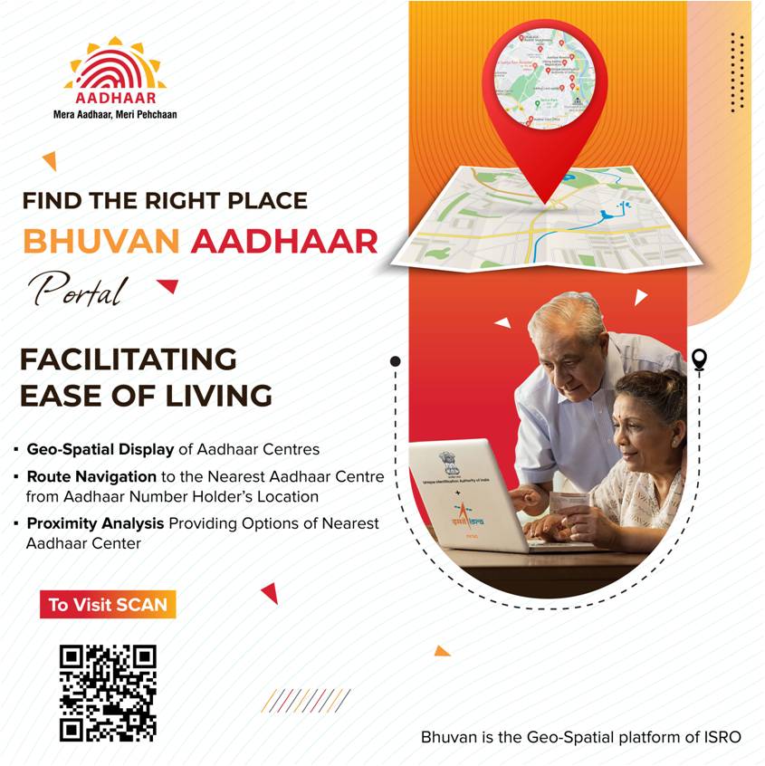 UIDAIBengaluru's tweet image. Bhuvan Aadhaar Portal is facilitating Ease of Living by routing easy navigation to your nearest #authorized Aadhaar Centre.

To locate your nearest #AadhaarCentre visit:
bhuvan-app3.nrsc.gov.in/aadhaar/

#BhuvanAadhaarPortal #EaseOfLiving