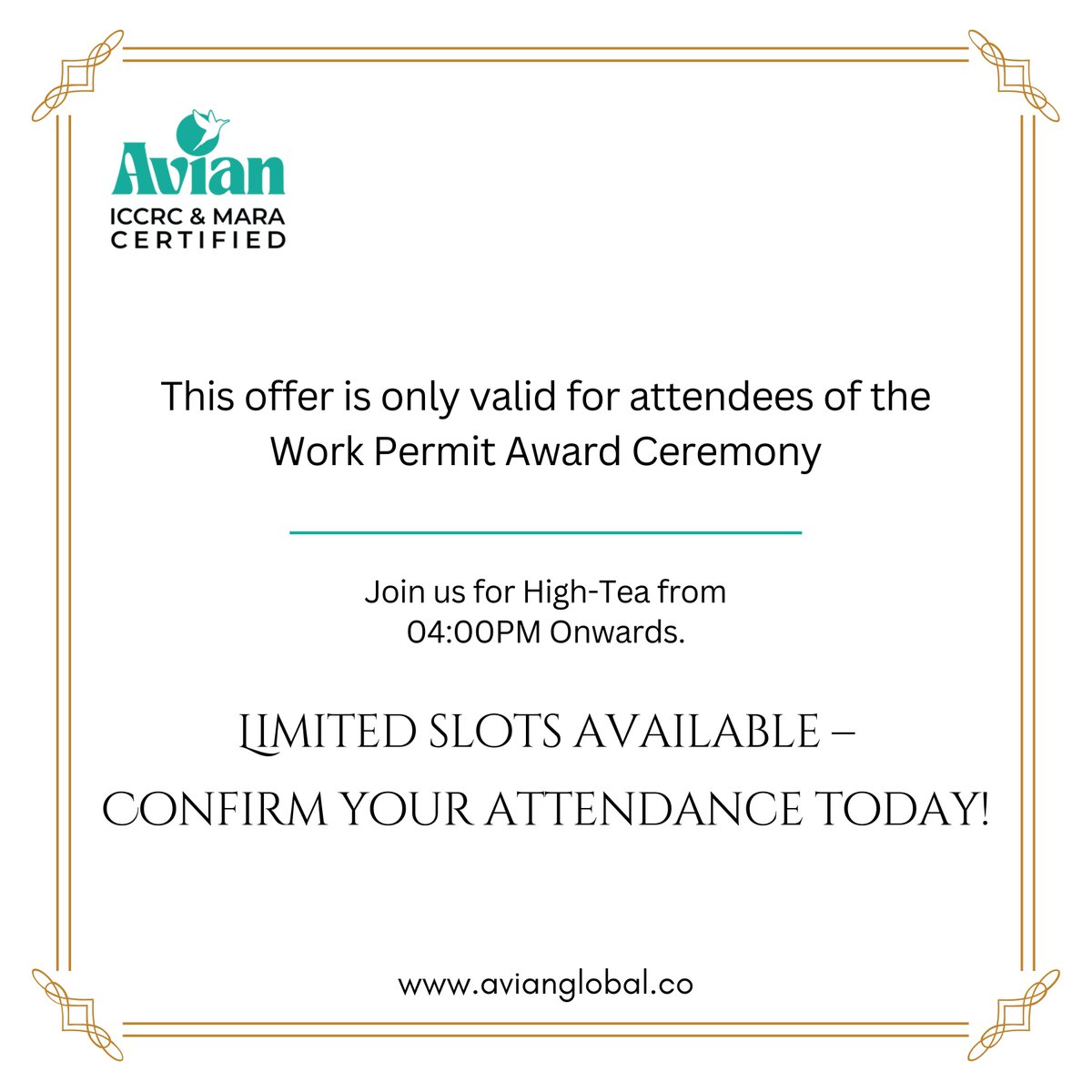 AvianGlobal's tweet image. 🎉 Work Permit Award Ceremony – Special Day Offer! 🎉

✈️ Free Flight Tickets
💼 Guaranteed High-Paying Jobs in Europe

📅 Friday, 30th May

#AvianGlobal #WorkPermitSuccess #CzechRepublicJobs #EuropeCareers #AwardCeremony #WorkAbroad #MigrationGoals #QatarEvents #VisaSuccess