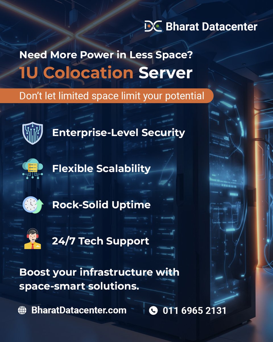 b_datacenter's tweet image. ⚡ Need More Power in Less Space?

📍 Start your journey today: BharatDatacenter.com
📞 011 6965 2131

#BharatDatacenter #ColocationHosting #1UServer #DataCenterSolutions #ServerColocation #SecureHosting #TechSupport #UptimeMatters #SpaceSmartInfrastructure #EnterpriseIT