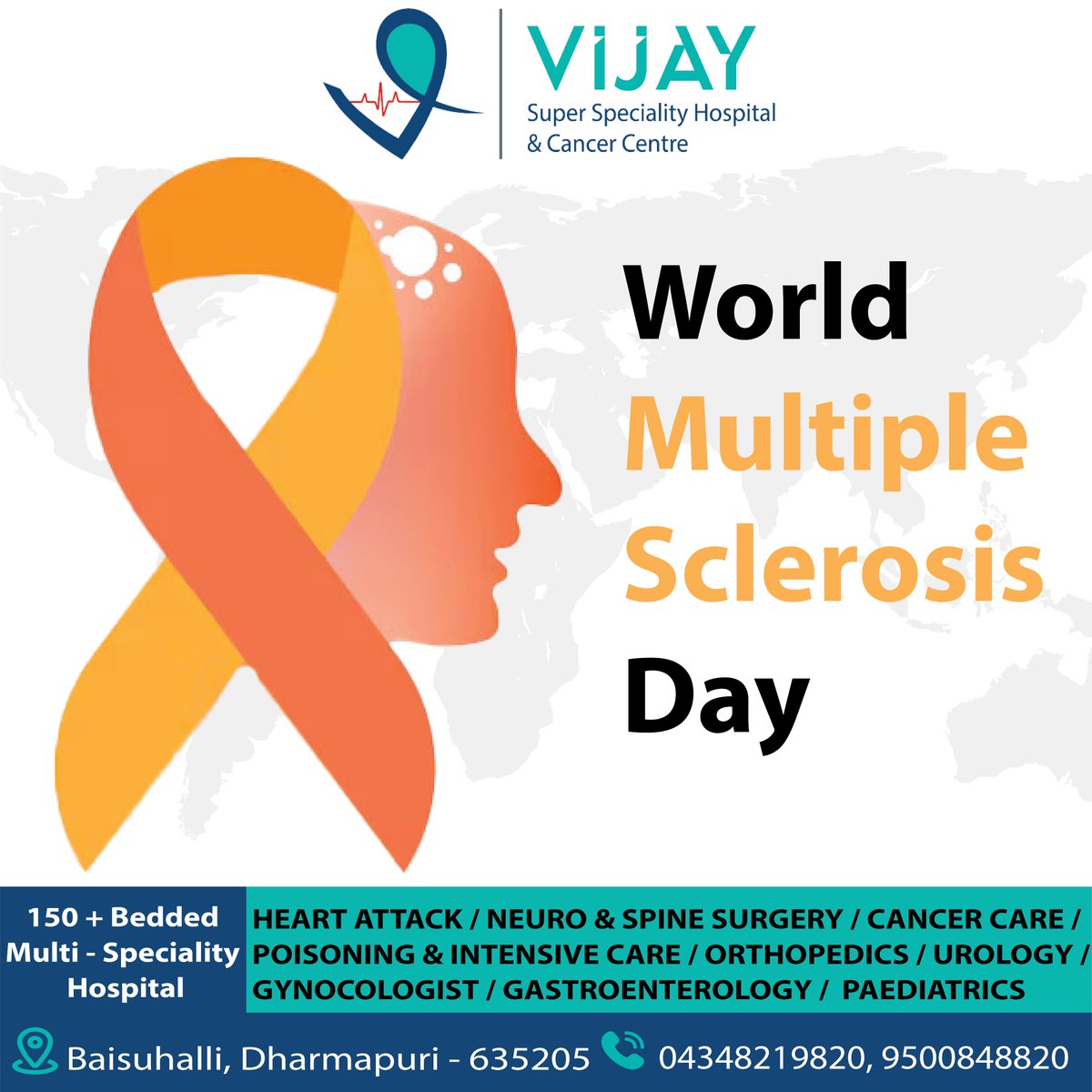vsshcc's tweet photo. 🌍 World Multiple Sclerosis Day | May 30
Today, we stand together to raise awareness, foster connections, and show support for the millions of people around the world living with Multiple Sclerosis (MS)
#MSAwareness #Neurology #HopeInAction #StrongerTogether #SupportMS #MSWarrior https://t.co/Pe0LRj08FD