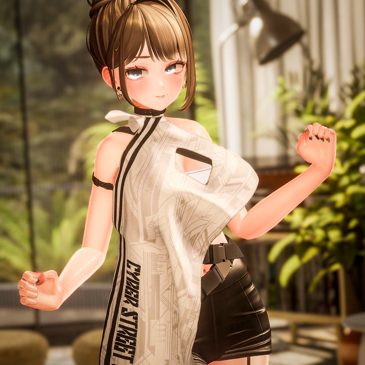 今日18時に発売されるCyber Street Casualの衣装です。
たくさんの愛をお願いします！！

写真は<a href="/misery_vrc/">みざり＠VRC</a>さんが撮影してくださいました。

오늘 18시에 출시되는 Cyber Street Casual의상입니다.
많이 사랑해 주세요!!

사진은 <a href="/misery_vrc/">みざり＠VRC</a>님께서 촬영해 주셨습니다.