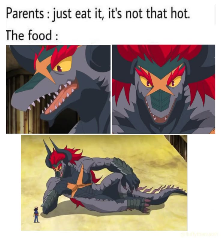 mom the food is hot...