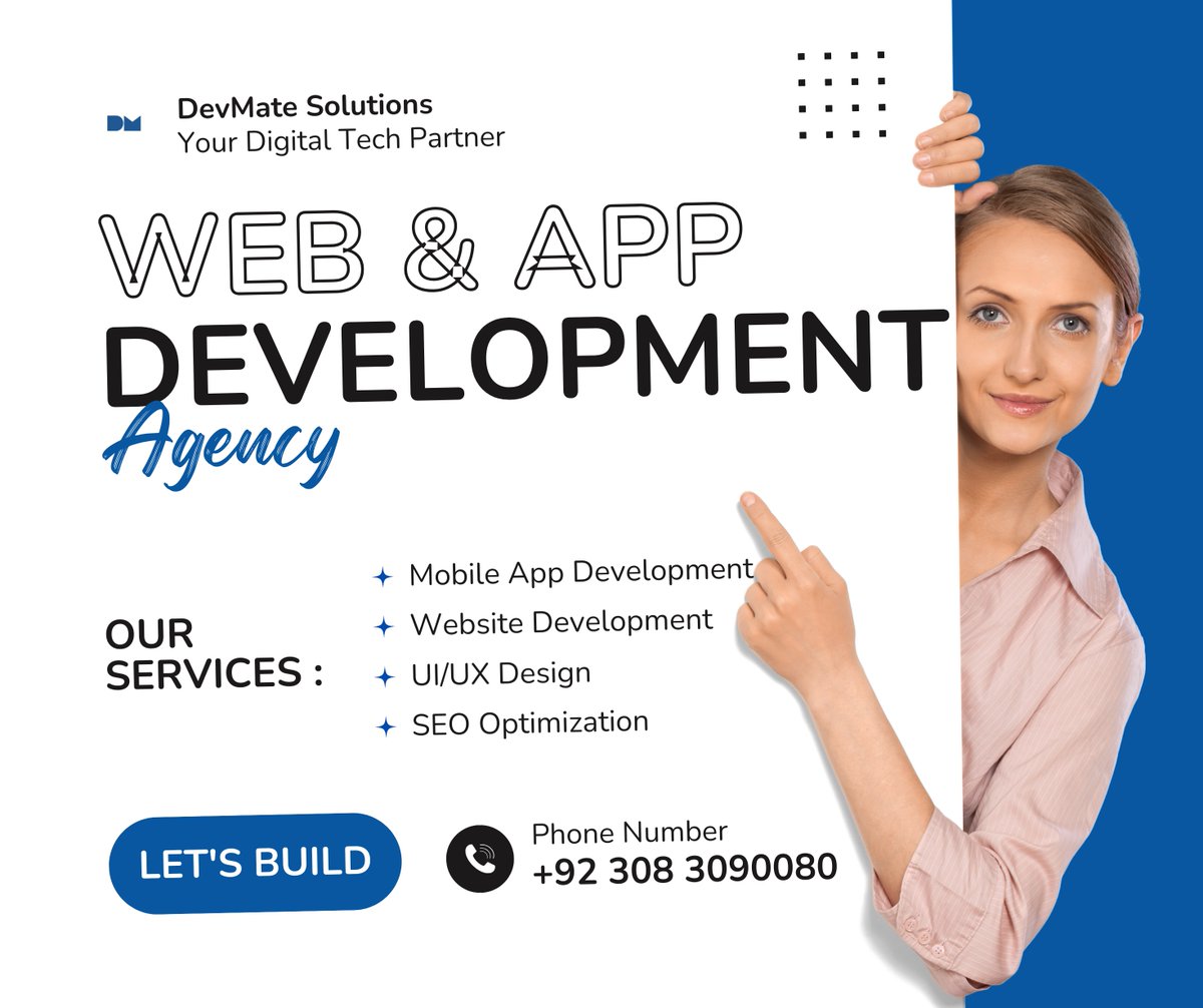 DevMateSolution's tweet image. We build mobile apps, websites, and SEO strategies that scale 🚀
Ready to transform your business with tech that works?
📞 +92 308 3090080
🌐 devmatesolutions.com
#DevMateSolutions #AppDev #WebDev #SEO #TechPartner