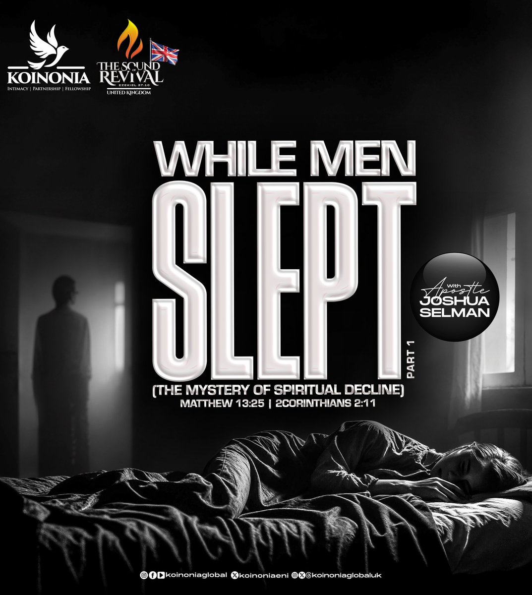 Koinonia Global (@koinoniaeni) on Twitter photo Dear Beloved, kindly click on the link below to download the audio message of "WHILE MEN SLEPT - PART ONE (THE MYSTERY OF SPIRITUAL DECLINE) - SOUND OF REVIVAL UK 2025 (DAY 1)" WITH APOSTLE JOSHUA SELMAN.
drive.google.com/file/d/1pM0zt3…
#ApostleJoshuaSelman
 #WhileMenSlept Dear Beloved, kindly click on the link below to download the audio message of "WHILE MEN SLEPT - PART ONE (THE MYSTERY OF SPIRITUAL DECLINE) - SOUND OF REVIVAL UK 2025 (DAY 1)" WITH APOSTLE JOSHUA SELMAN.
drive.google.com/file/d/1pM0zt3…
#ApostleJoshuaSelman
 #WhileMenSlept