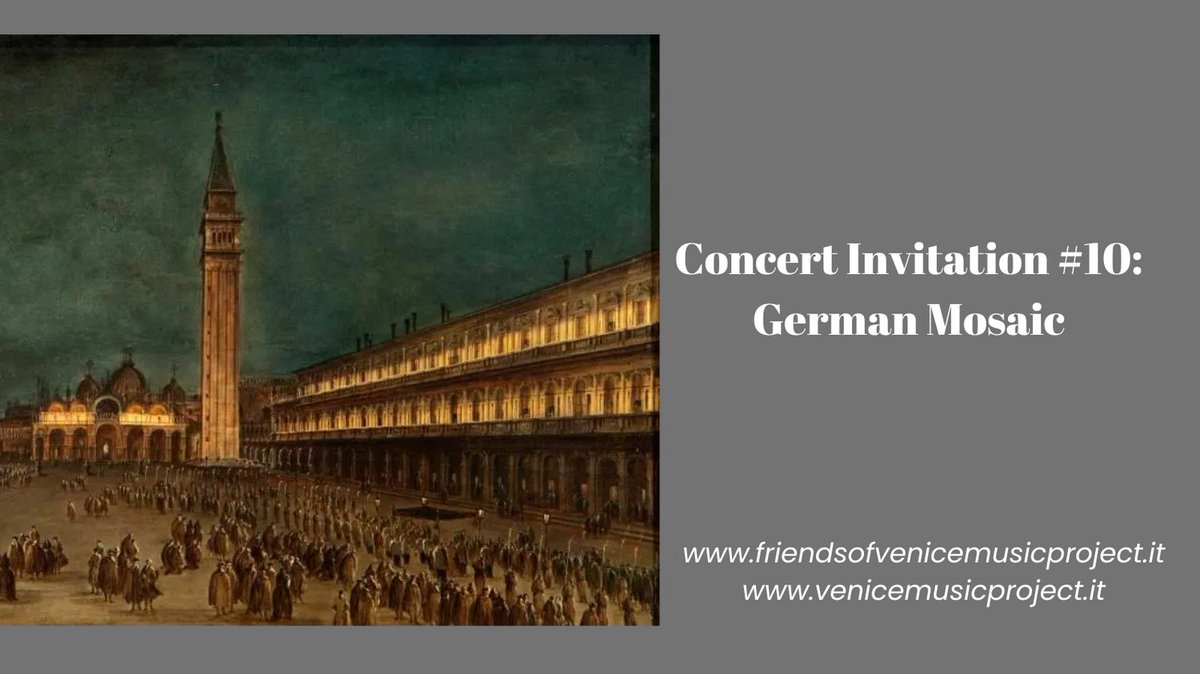 Let yourself be transported to 17th-century Venice.
The mosaics at Basilica of San Marco shimmer in candlelight. The Doge listens, seated behind the gilded grilles of his private gallery.

For full story:
friendsofvenicemusicproject.com/german-mosaic

#Soprano #Baroque #Orchestra #MusicinVenice