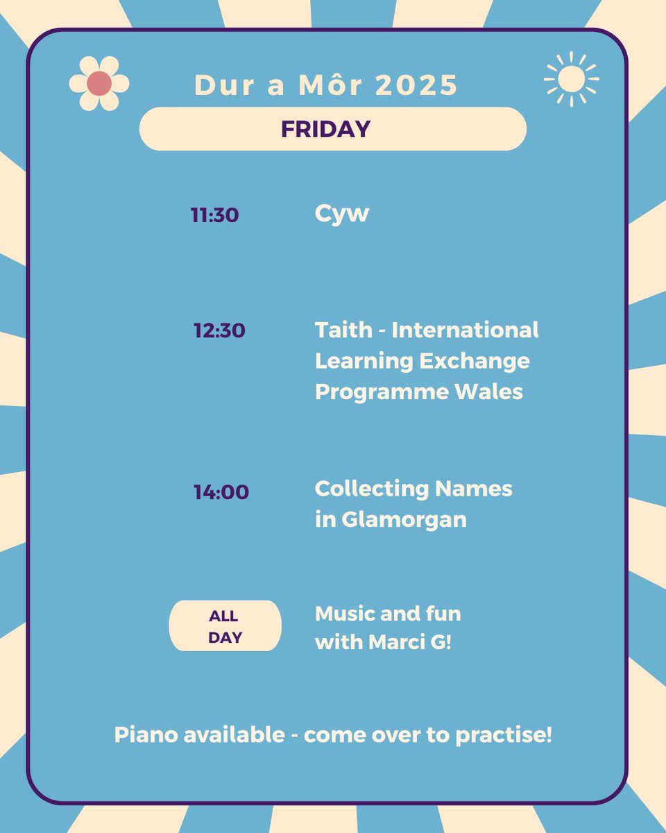 Cymraeg 🏴 (@cymraeg) on Twitter photo Dydd Gwener hapus – dyma digwyddiadau’r dydd 😍🎪
Picia draw i ymuno â ni!
Today’s events at the <a href="/WelshGovernment/">Welsh Government</a> stand – pop in to join us 😊
#Urdd2025 Dydd Gwener hapus – dyma digwyddiadau’r dydd 😍🎪
Picia draw i ymuno â ni!
Today’s events at the <a href="/WelshGovernment/">Welsh Government</a> stand – pop in to join us 😊
#Urdd2025