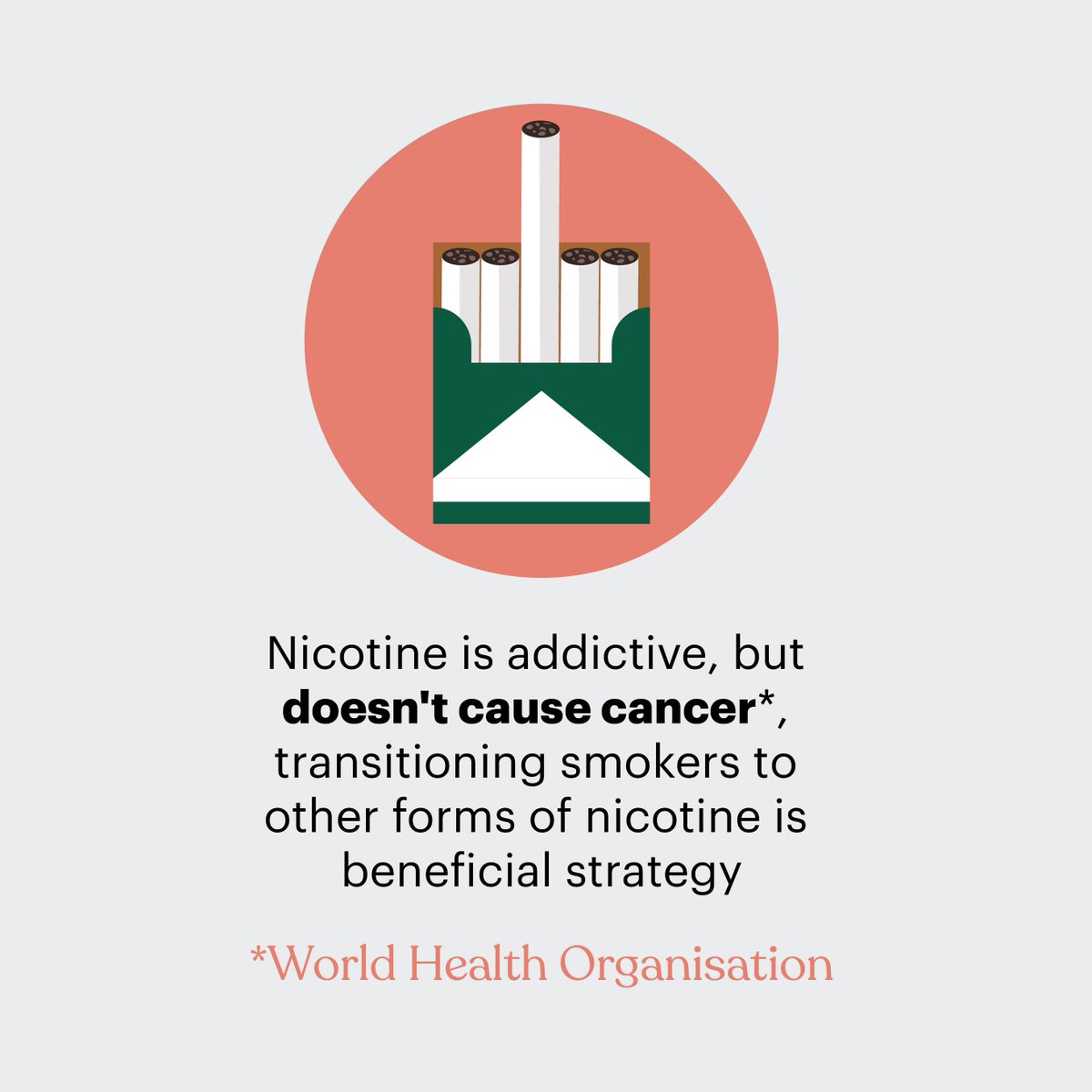 clearingthe_air's tweet image. It's smoke, not nicotine, that causes cancer. Moving smokers to cleaner nicotine is a life-saving strategy backed by WHO. #20YearsofFacts #worldvapeday worldvapeday.eu/get-involved/