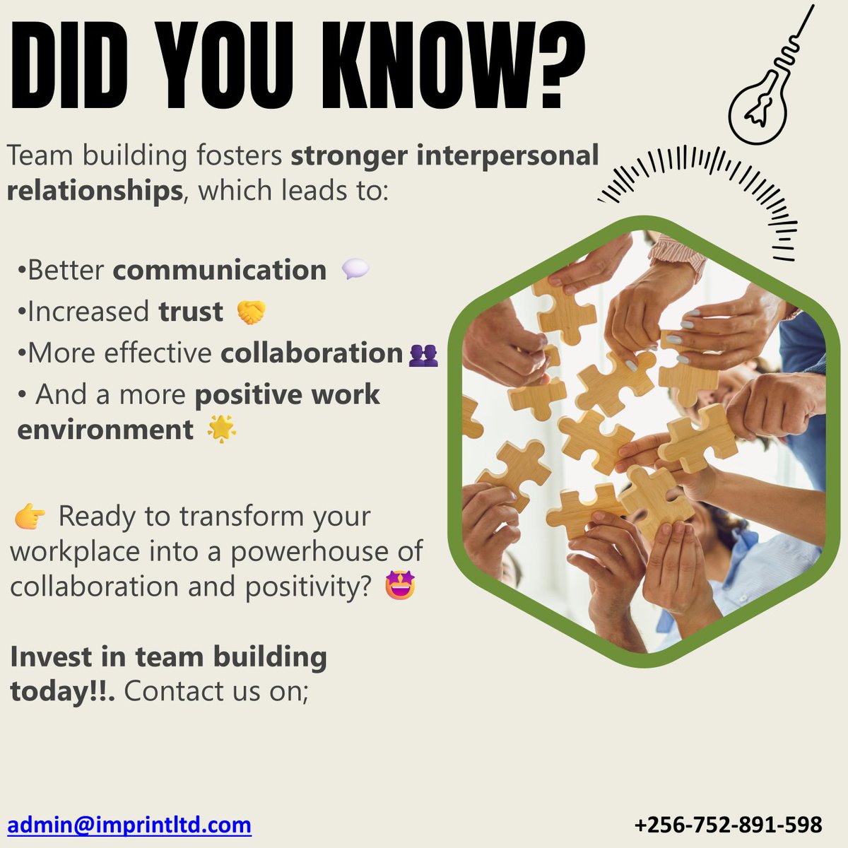 Did you Know?👀👀🤔
#teambuilding #effectivecollaboration #bettercommunication #increasedtrust #increasedproductivity