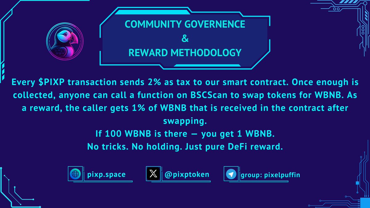 Hello #CryptoCommunity 👋,

Wondering what $PIXP brings to the table for true crypto lovers?

Check👇for all the juicy rewards and utilities 

#pixp #BSC #BNBChain #memecoins #defi #btc #link #Binance <a href="/cz_binance/">CZ 🔶 BNB</a> <a href="/binance/">Binance</a> <a href="/BNBCHAIN/">BNB Chain</a>