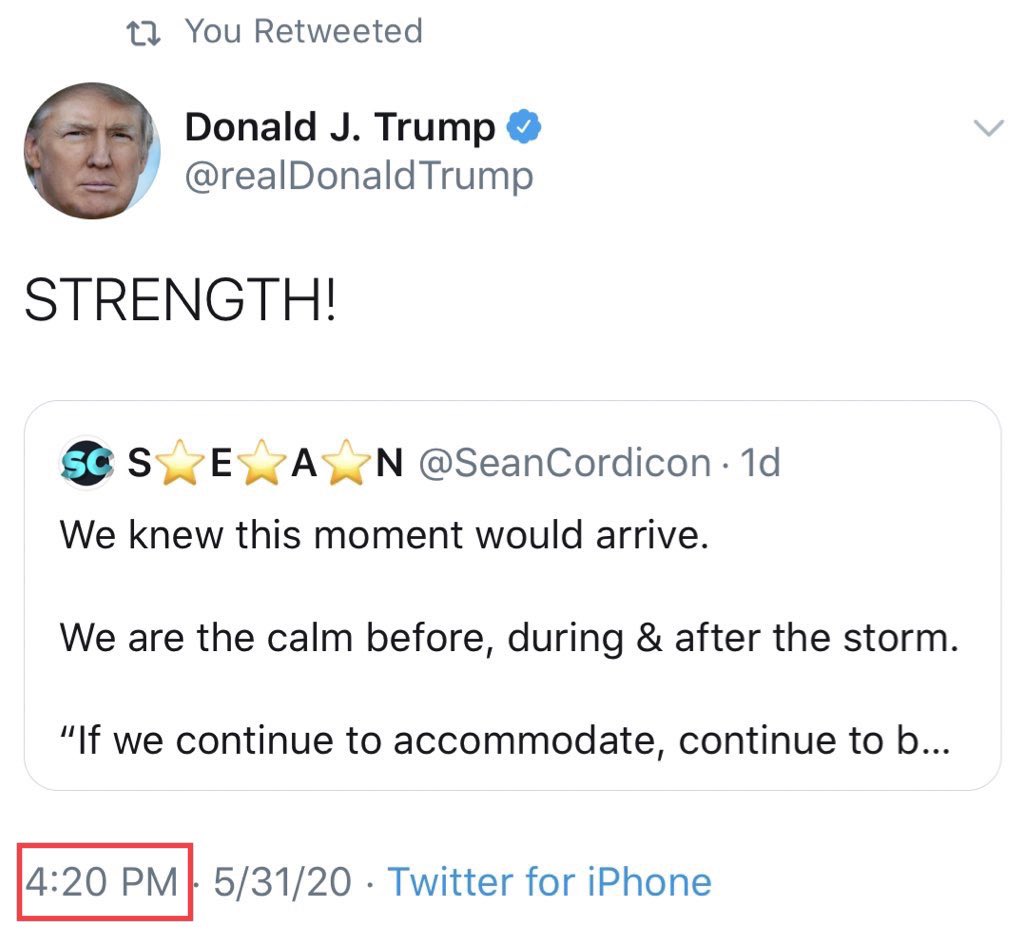 RealCordicon's tweet image. Didn’t even get a chance to RT 🤣👊
Wasn’t the first though 1st most blatant.
I believe the first he ever added words to.
💨 
All for you, anons, frens &amp;amp; amen, God wins!

As far as i am concerned Twitter no
longer exists &amp;amp; i know what was prayed.

#TrollingIsFun