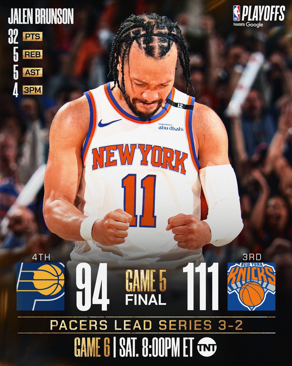 KNICKS SERİYİ ALTINCI MAÇA TAŞIDI! 😤

Doğu Konferansı final serisinde New York Knicks, evinde Indiana Pacers’ı 111-94 mağlup etti ve seride durumu 3-2’ye getirdi.
