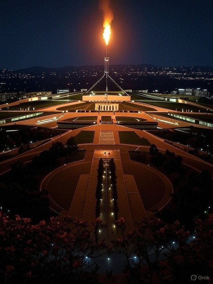 Earth1stlinda2's tweet photo. Here's PM @AlboMP &amp; Min for Environment @MurrayWatt's new addition to parliament house, bought to you by #Woodside

At a time when urgent #ClimateAction was needed, #history will record these #ClimateCriminals,for political expedience &amp; power,released a mega #ClimateBomb
#auspol https://t.co/s79JoKX29R