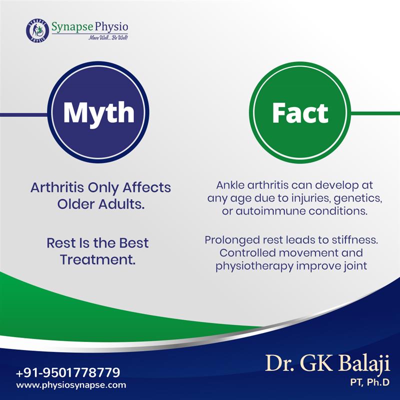 DrGKBalaji's tweet image. Ankle arthritis doesn’t have to mean giving up movement. Don’t let misconceptions hold you back—learn the facts and take charge of your joint health!
bit.ly/3OcNZ85
#Anklearthritis #mobility #mythsandfacts #Physiotherapy #SynapsePhysio #DrGKBalaji