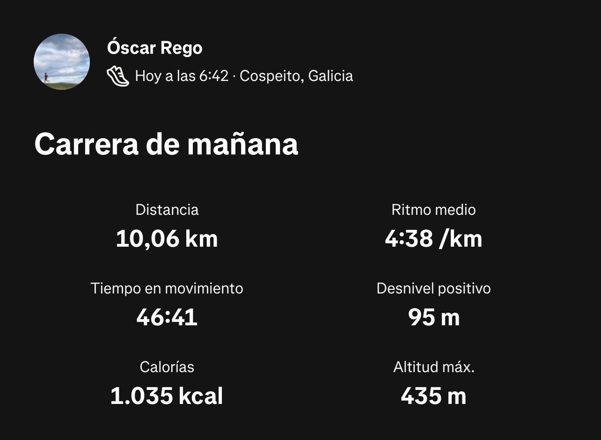 oscarregofpt's tweet photo. 10k #run done!🙌😊 #earlyrun #runner https://t.co/sPHMXk0okP
