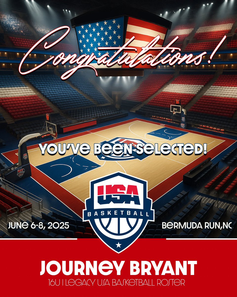 Journey Bryant (@journeybryant27) on Twitter photo Proud to be selected to compete in the USA Basketball 2025 U.S. Open Basketball Championships.
<a href="/pitts_academy/">COACH PITTS</a> <a href="/SherrandaR/">Sherranda Reddick, M.S</a> <a href="/LegacyNike16U/">Legacy Nike 16U</a> <a href="/TEAMLEGACYGIRLZ/">LEGACY GIRLZ</a> Proud to be selected to compete in the USA Basketball 2025 U.S. Open Basketball Championships.
<a href="/pitts_academy/">COACH PITTS</a> <a href="/SherrandaR/">Sherranda Reddick, M.S</a> <a href="/LegacyNike16U/">Legacy Nike 16U</a> <a href="/TEAMLEGACYGIRLZ/">LEGACY GIRLZ</a>